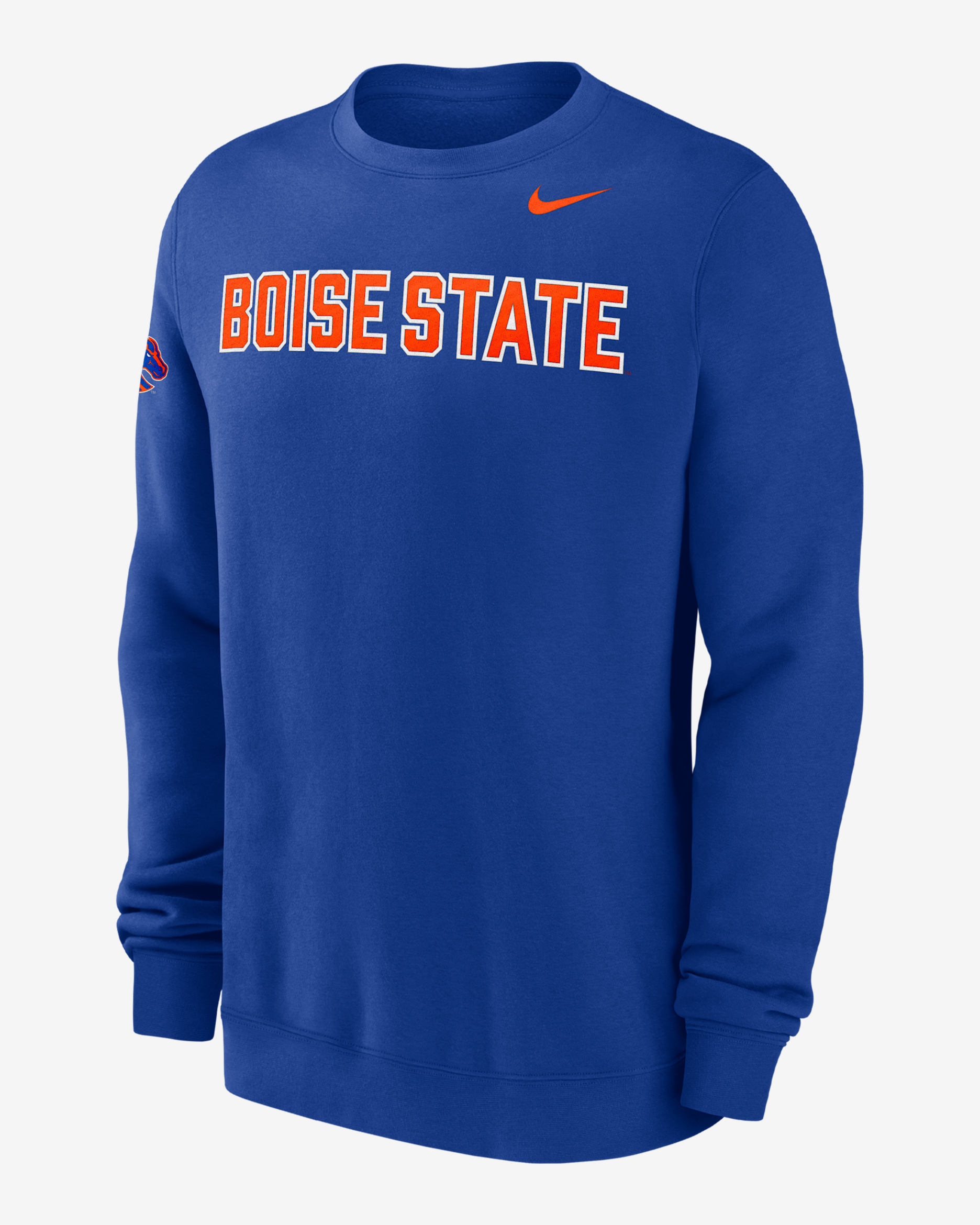 Boise State Club Fleece Men's Nike College Crew-Neck Sweatshirt - Game Royal