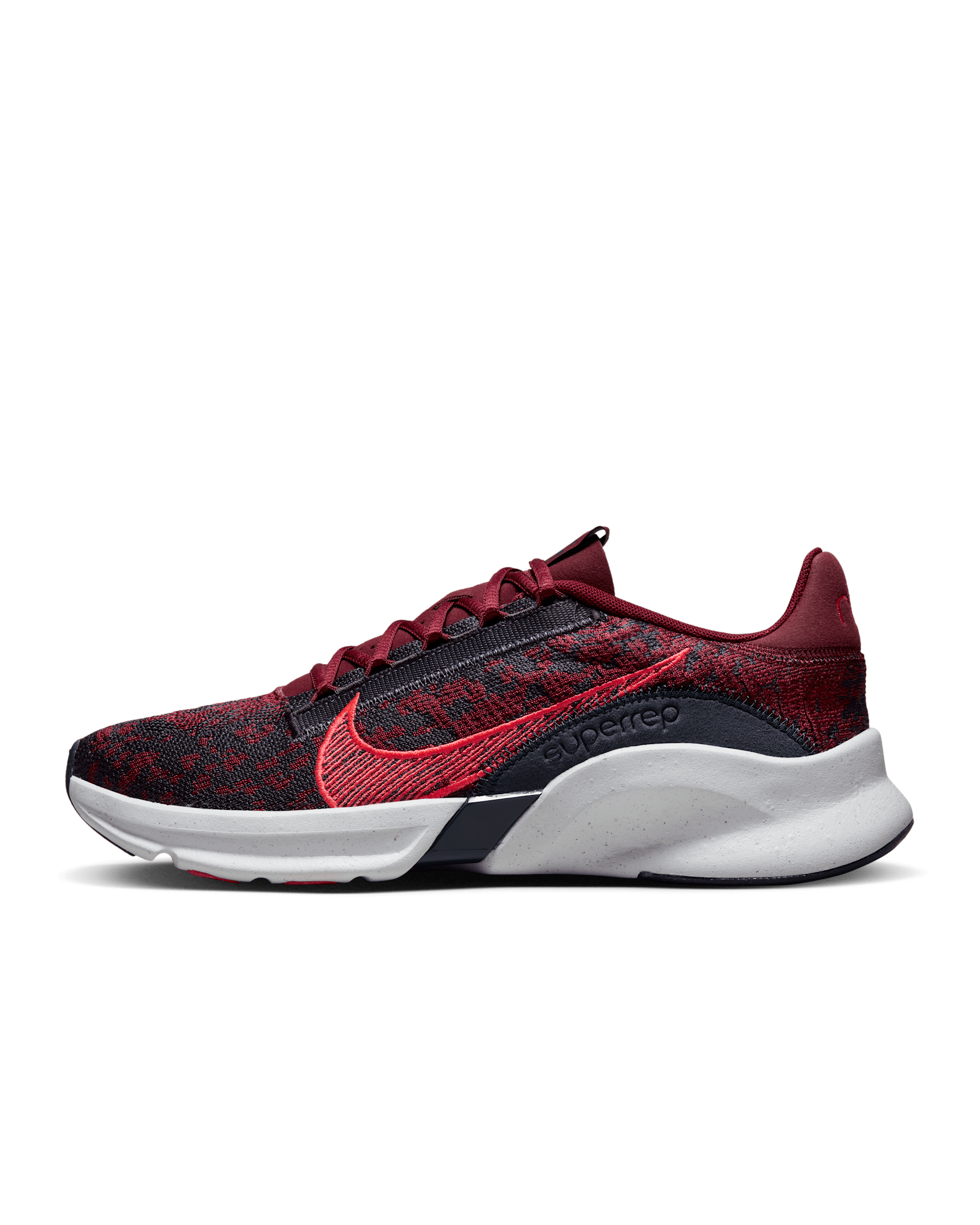 Nike SuperRep Go 3 Next Nature Flyknit Men's Workout Shoes - Team Red/Cave Purple/Blackened Blue/Bright Crimson