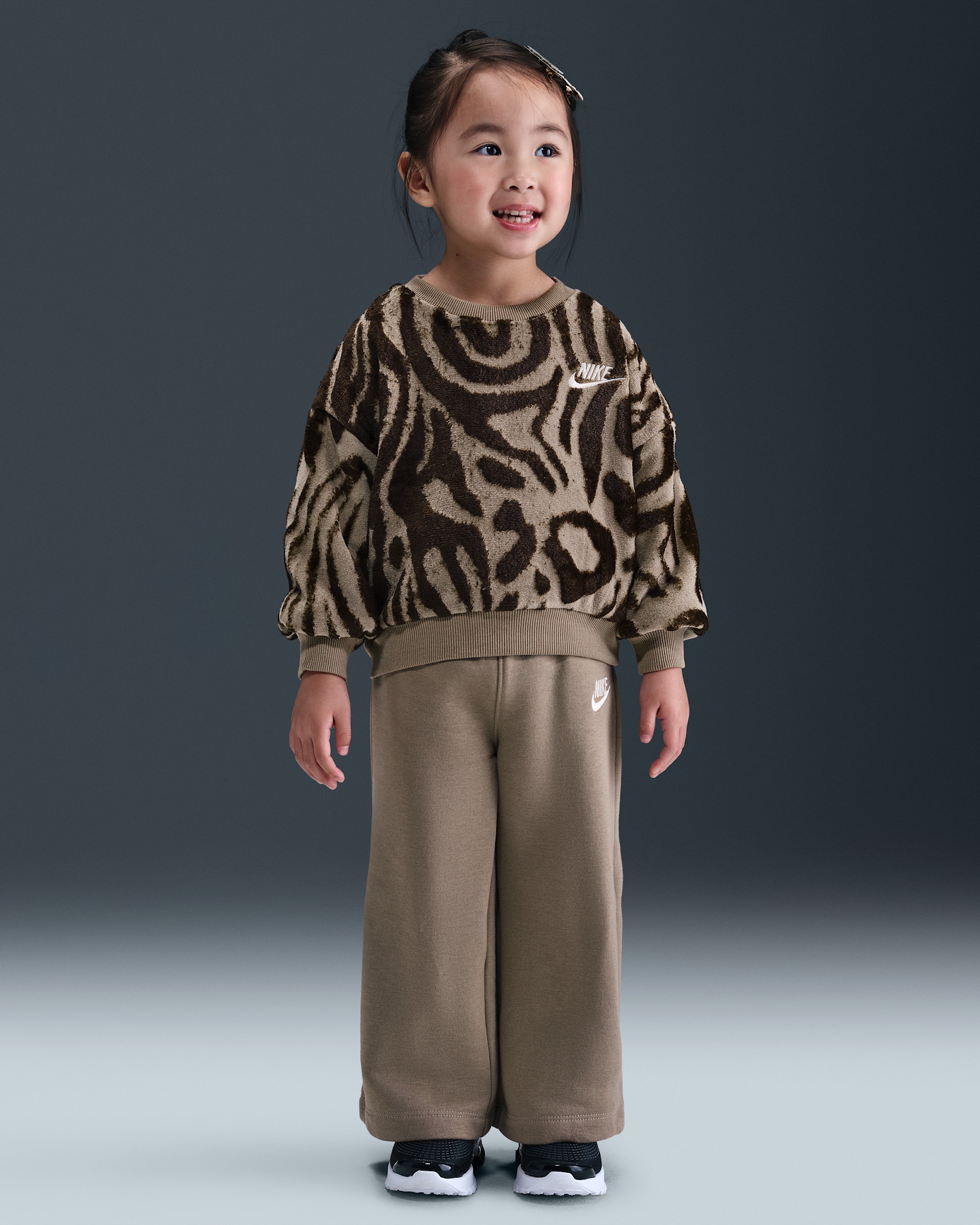 Conjunto de 2 piezas de tela de canalé infantil Nike Wild Warmth - Marrón visón