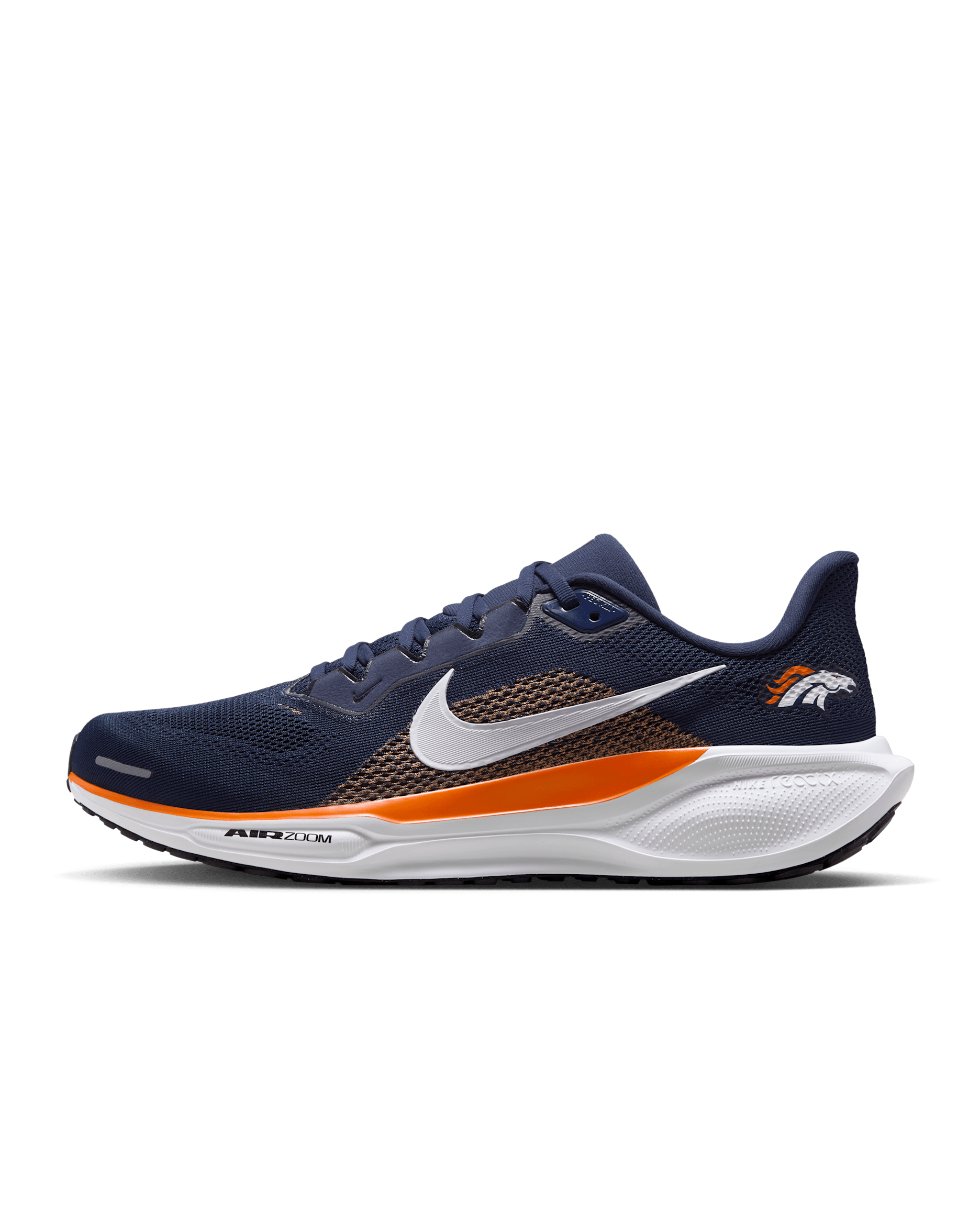 Denver Broncos Pegasus 41 Men's Nike NFL Road Running Shoes - College Navy/Brilliant Orange/White