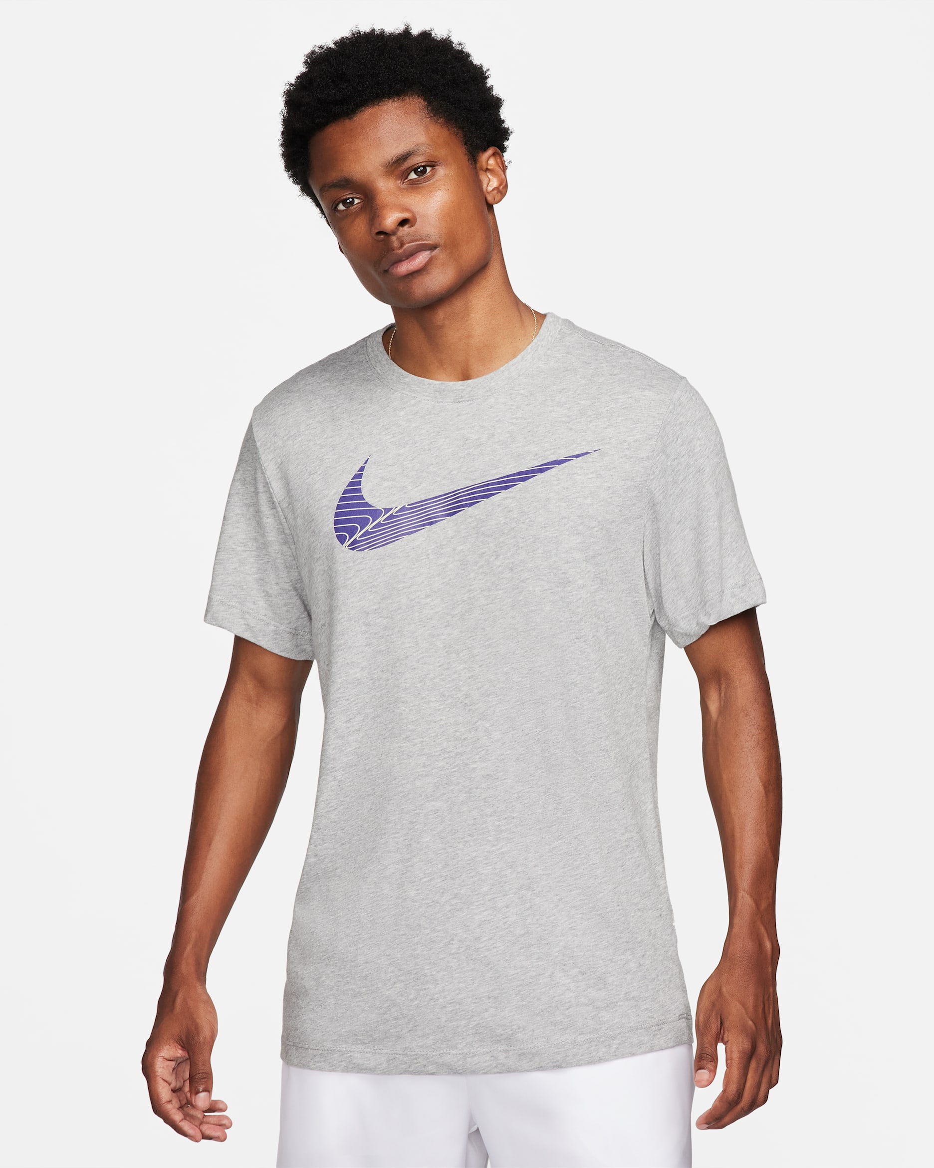 Playera de fitness para hombre Nike Dri-FIT - Gris oscuro jaspeado