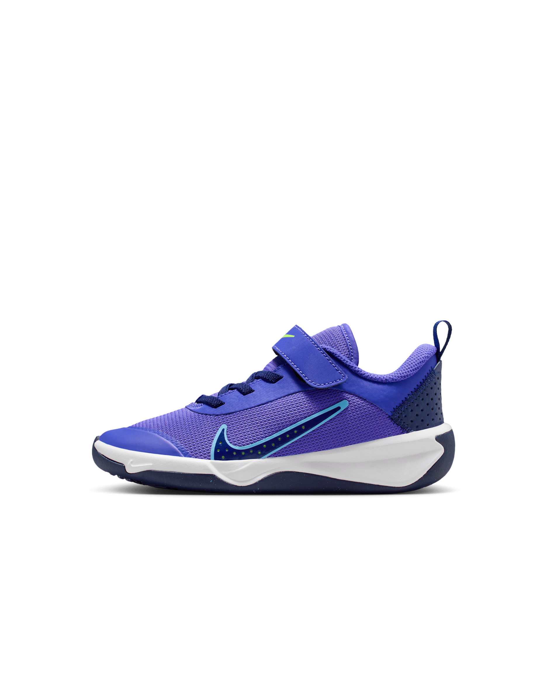 Tenis para niños de preescolar Nike Omni Multi-Court - Violeta persa/Azul vacío/Volt/Azul universitario