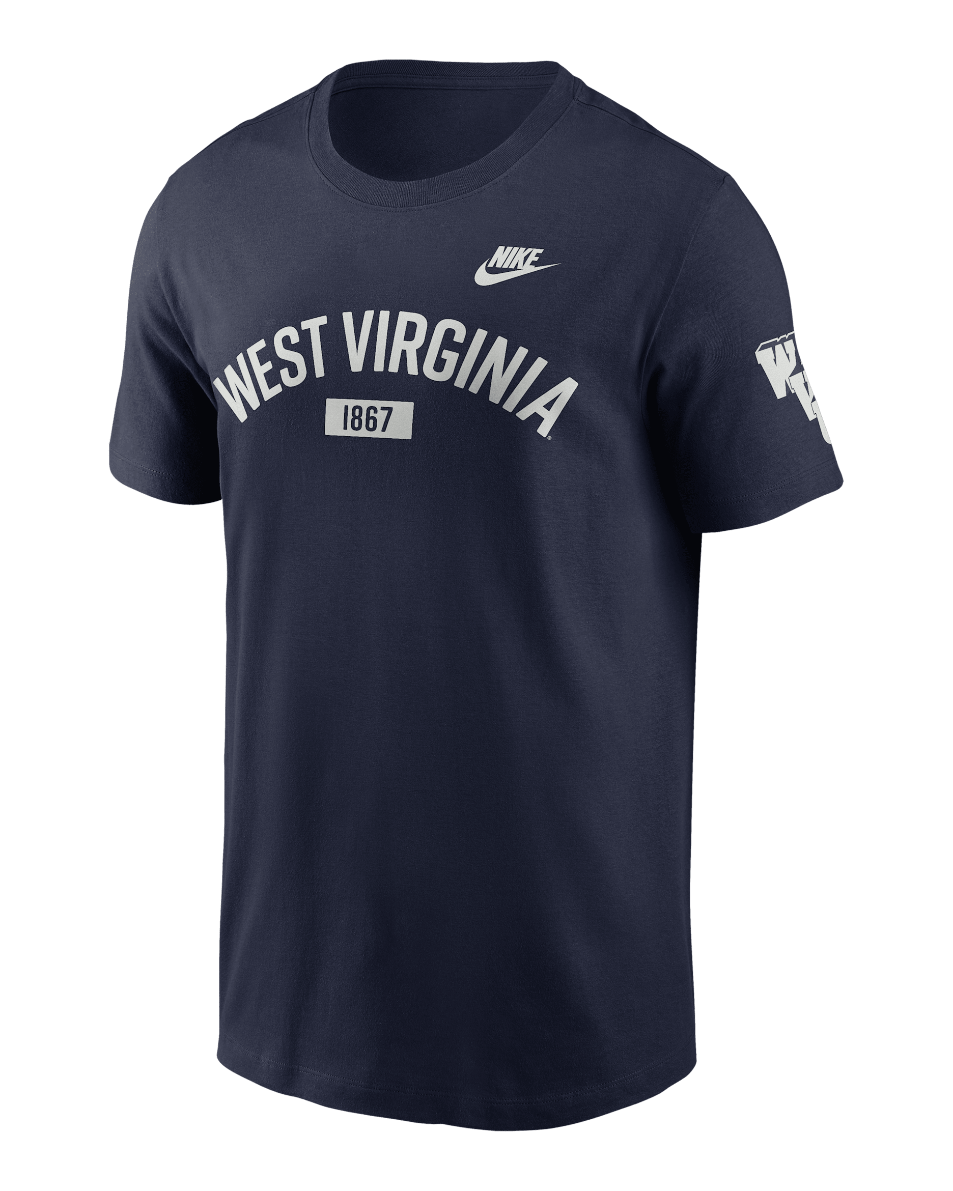 West Virginia Legacy Arch 2-Hit Men's Nike College T-Shirt - Navy