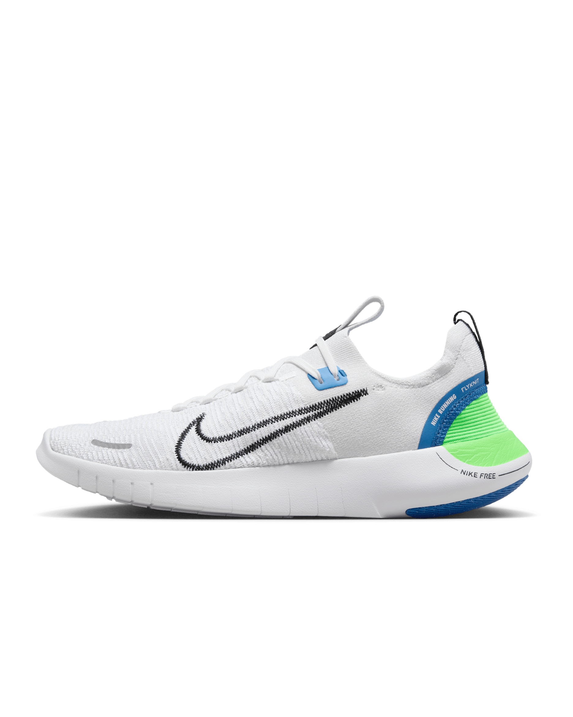 Nike Free RN NN 男款路跑鞋 - 白色/Platinum Tint/Star Blue/黑色