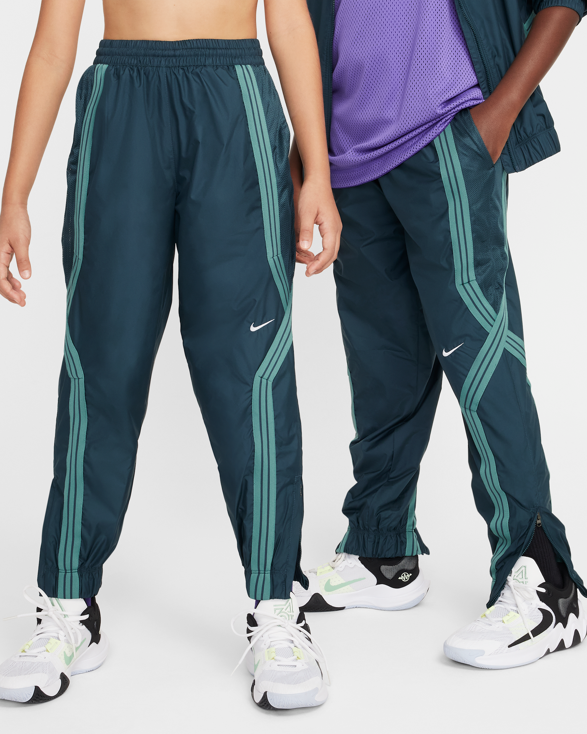 나이키 크로스오버 주니어 리펠 농구 팬츠 - 딥 정글/화이트