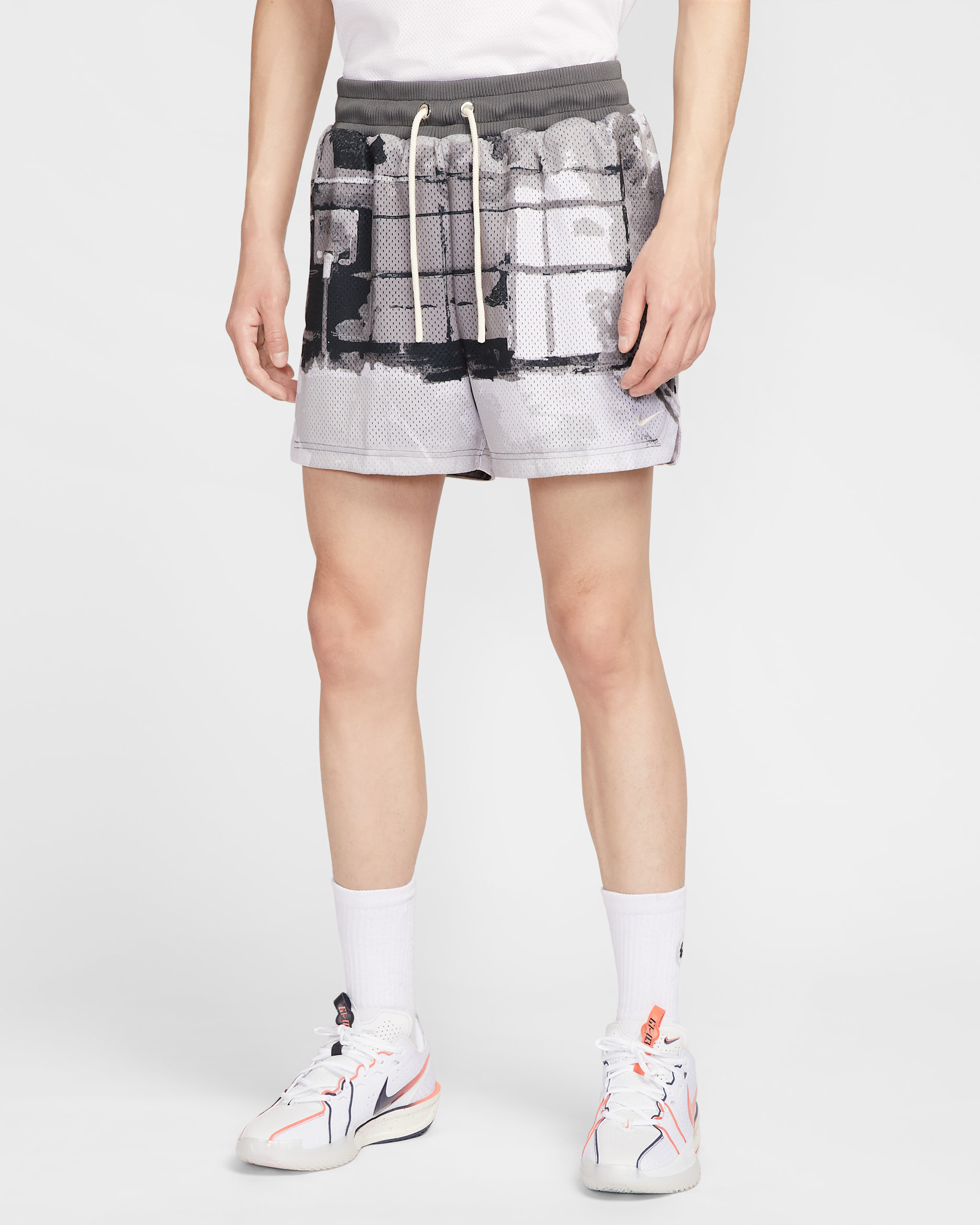 Nike Men's Dri-FIT 13cm (approx.) Mesh Basketball Shorts - Iron Grey/Pale Ivory