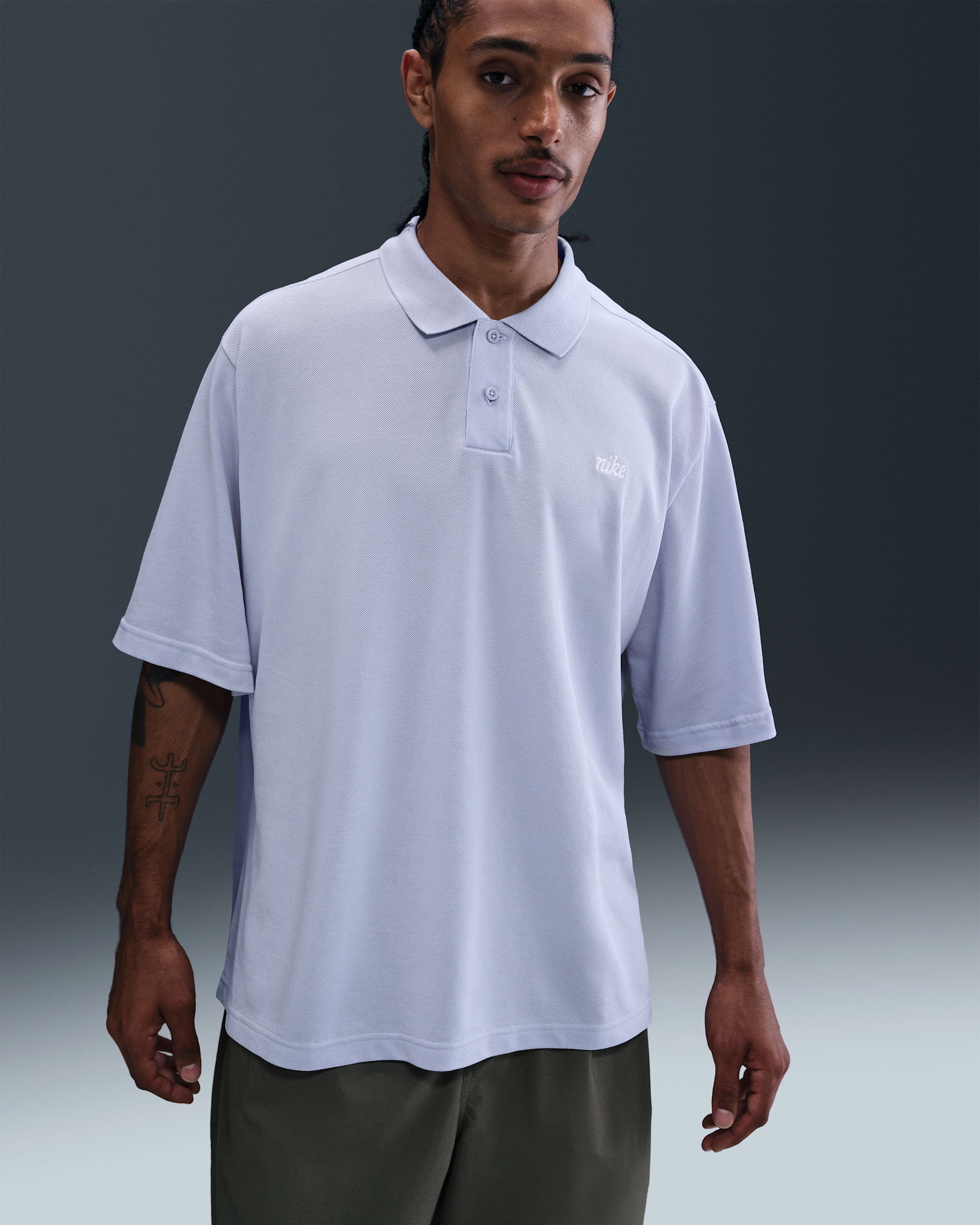 Pánská polokošile Nike Sportswear Club - Ghost/Ghost/Bílá