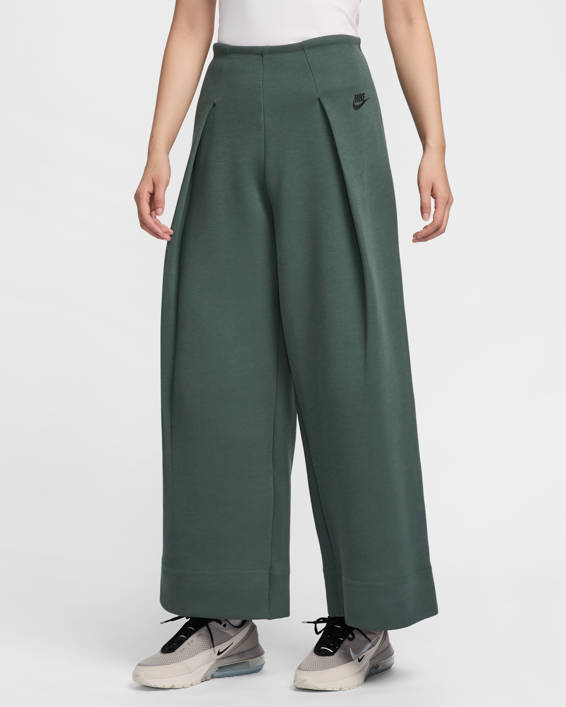 Nike Sportswear Tech Fleece Women's High-Waisted Pleated Pants - Vintage Green/Black