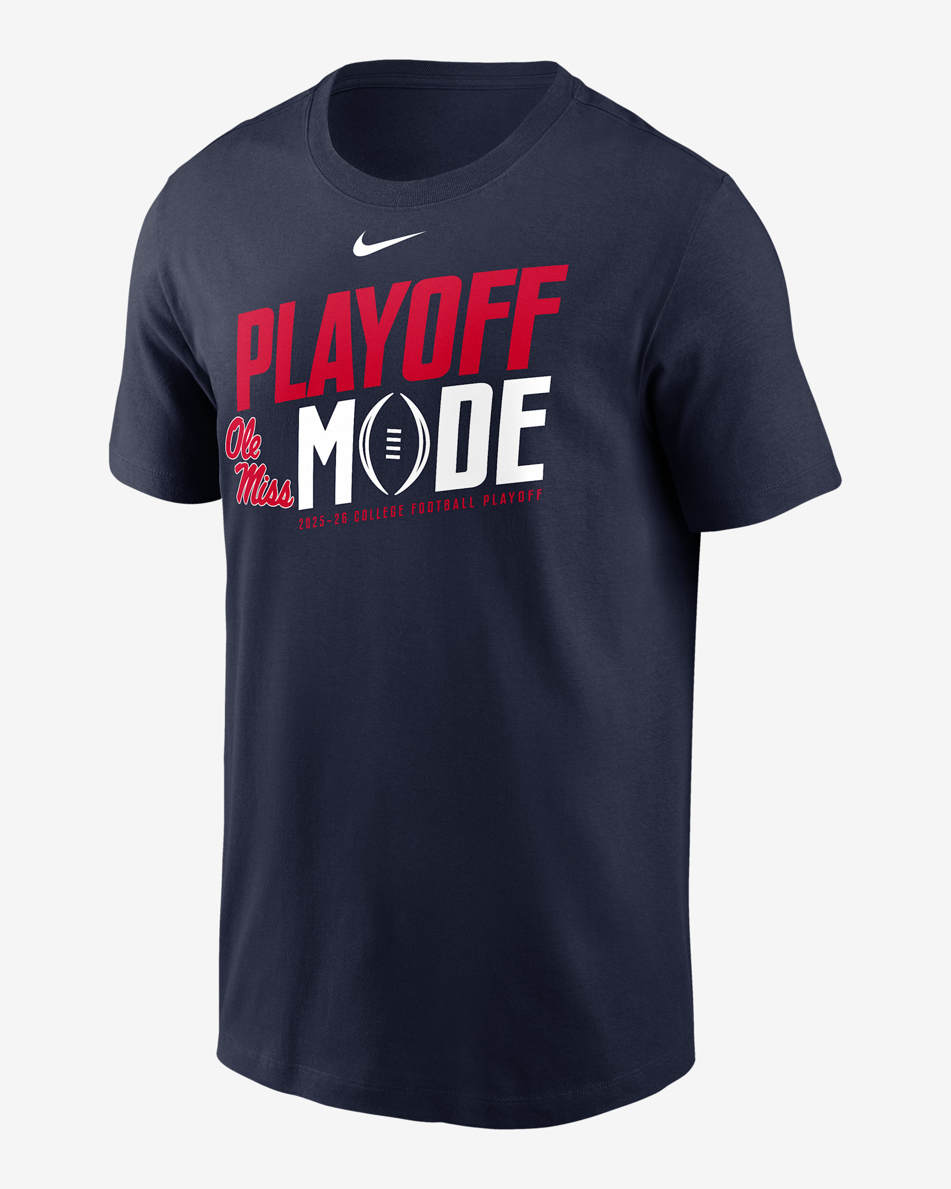 Ole Miss 2025/26 College Football Playoff Bound Pass Protection Men's Nike College T-Shirt - Navy