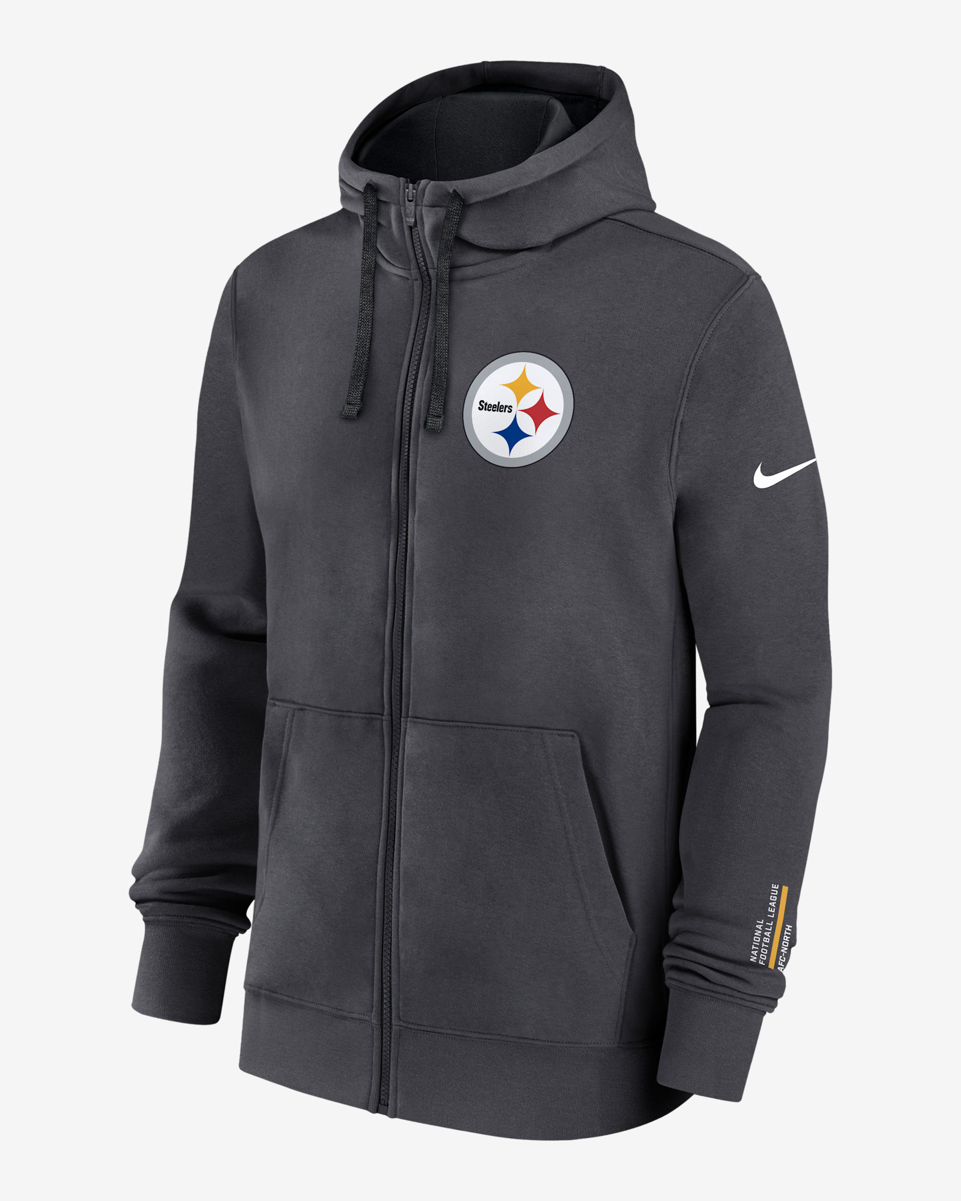 Pittsburgh Steelers Playbook Page Club Men's Nike NFL Full-Zip Hoodie - Anthracite