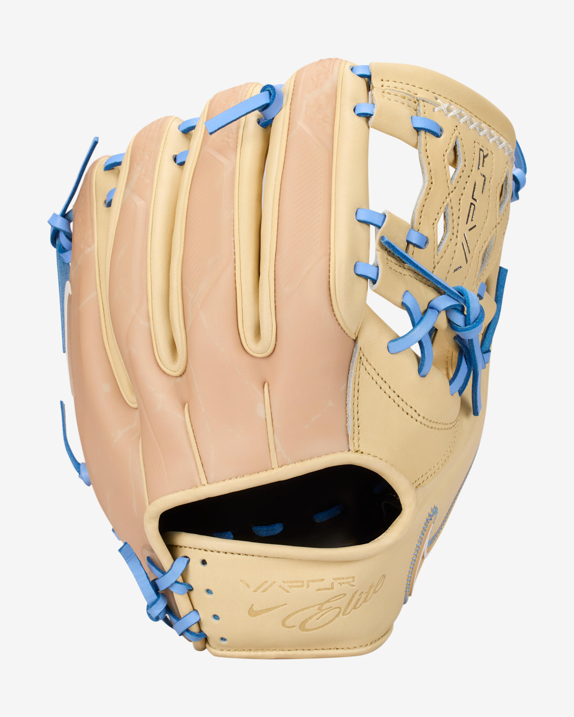 Nike Vapor Elite Baseball Infield Snake Eyes Web Fielding Glove - Right Hand Throw - Light Cream/Valor Blue/Sesame