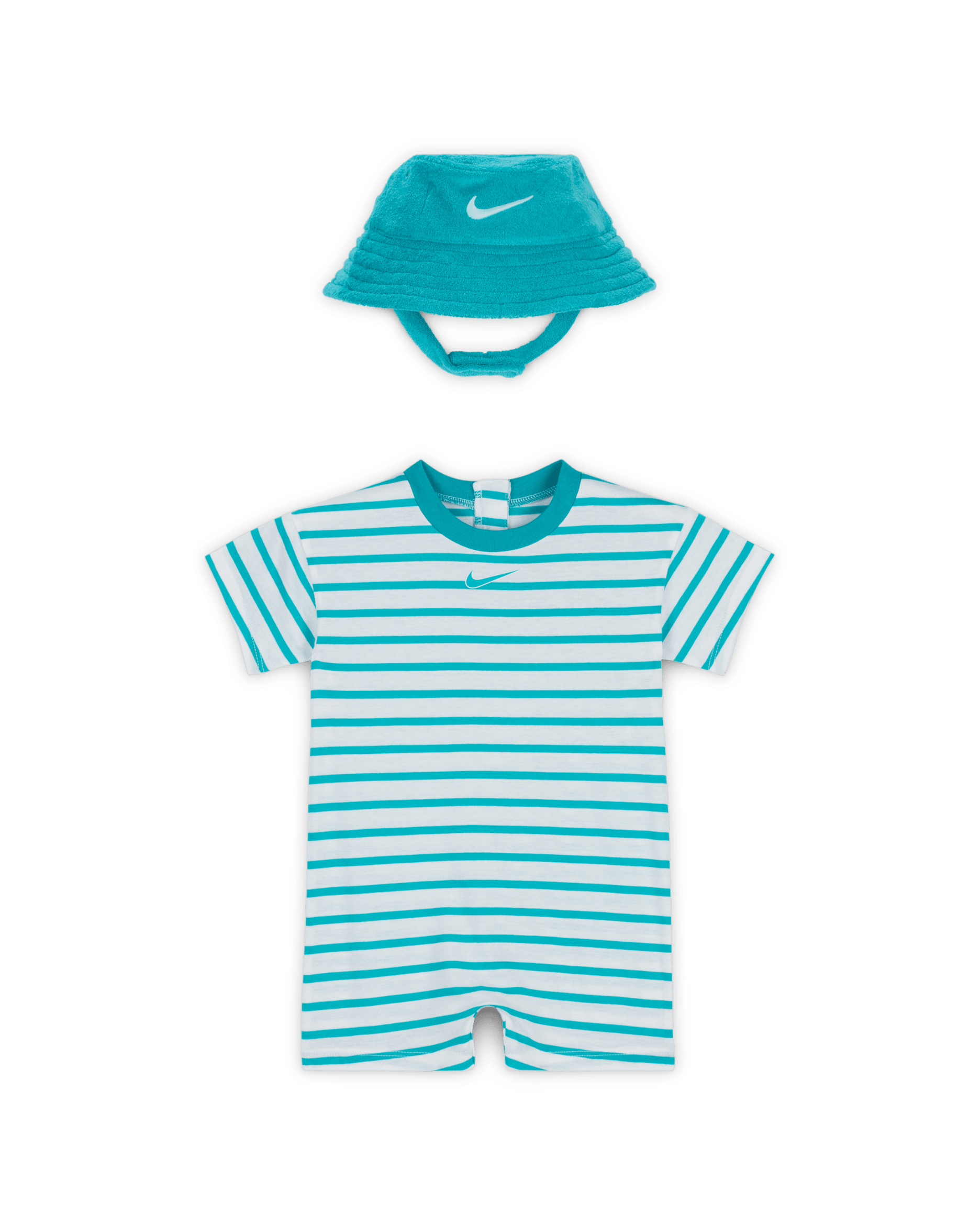 Nike Baby Short Sleeve Romper with Bucket Hat - Dusty Cactus