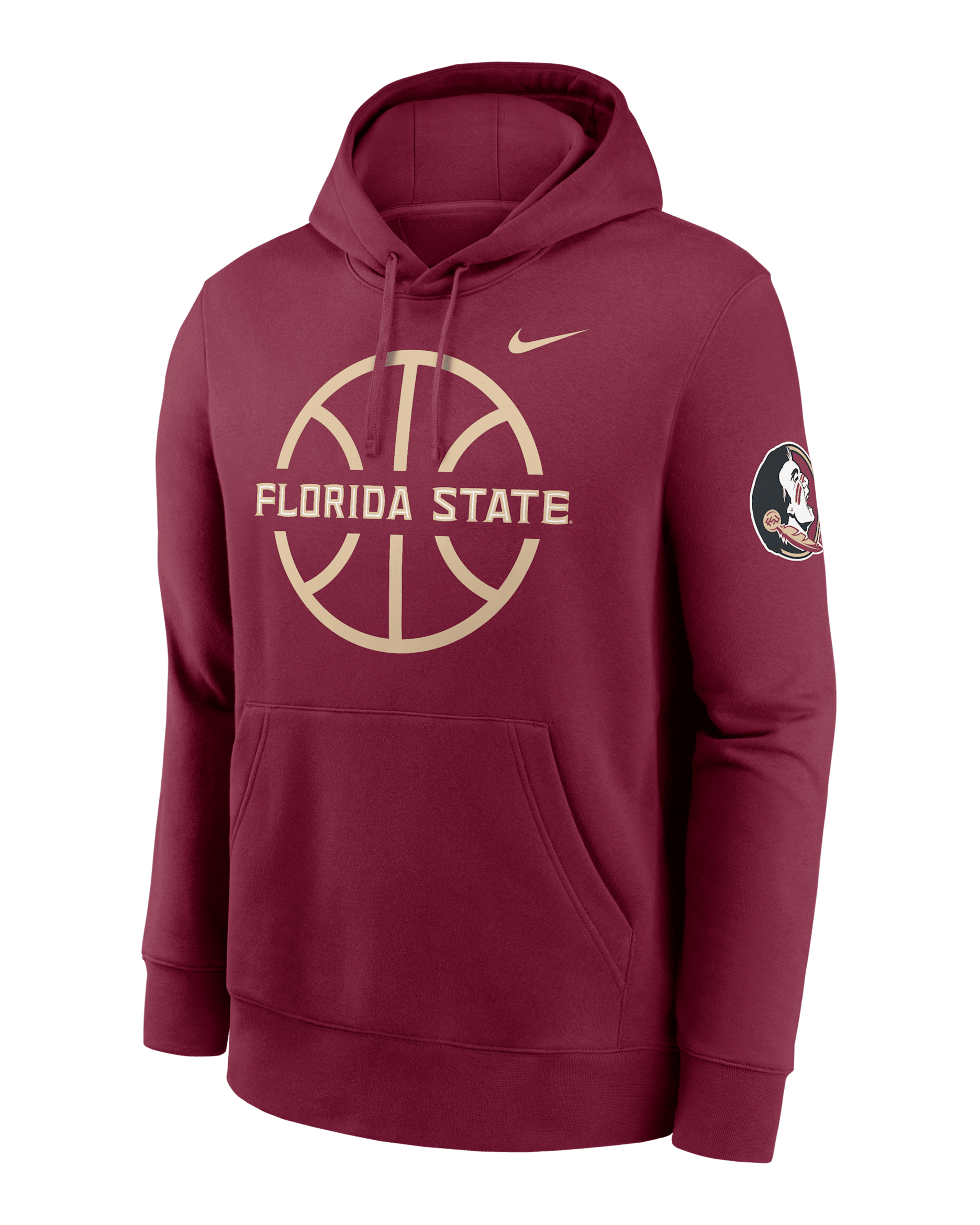 Florida State Seminoles Club Basketball Icon Men's Nike College Pullover Hoodie - Team Maroon