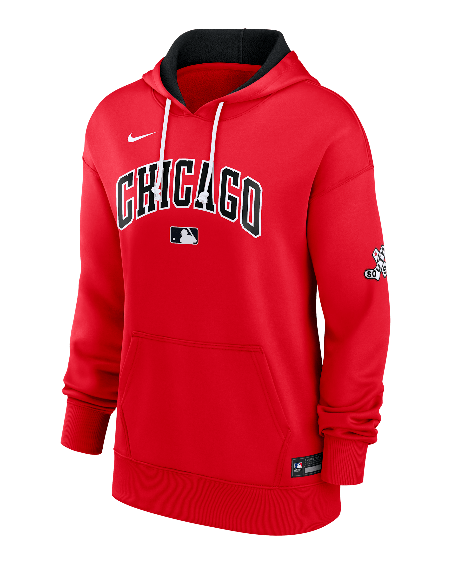 Chicago White Sox Authentic Collection City Connect Women's Nike Therma MLB Pullover Hoodie - Red