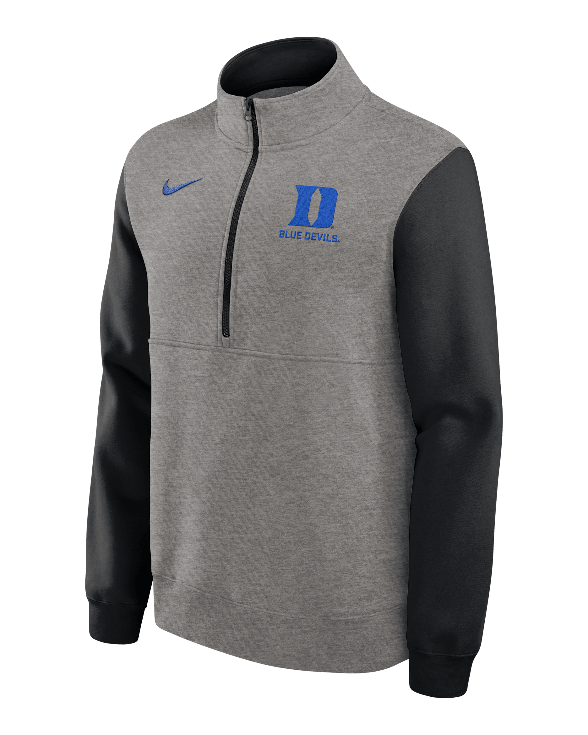Duke Club Men's Nike College 1/2-Zip Crew - Grey Heather