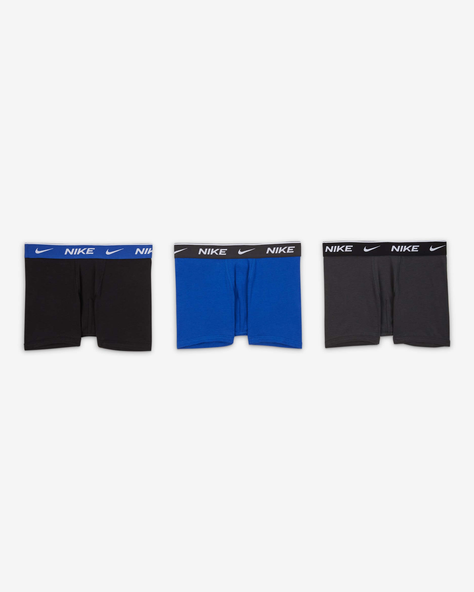 Nike Older Kids' Everyday Cotton Solid Boxer Briefs (3-Pack) - Game Royal