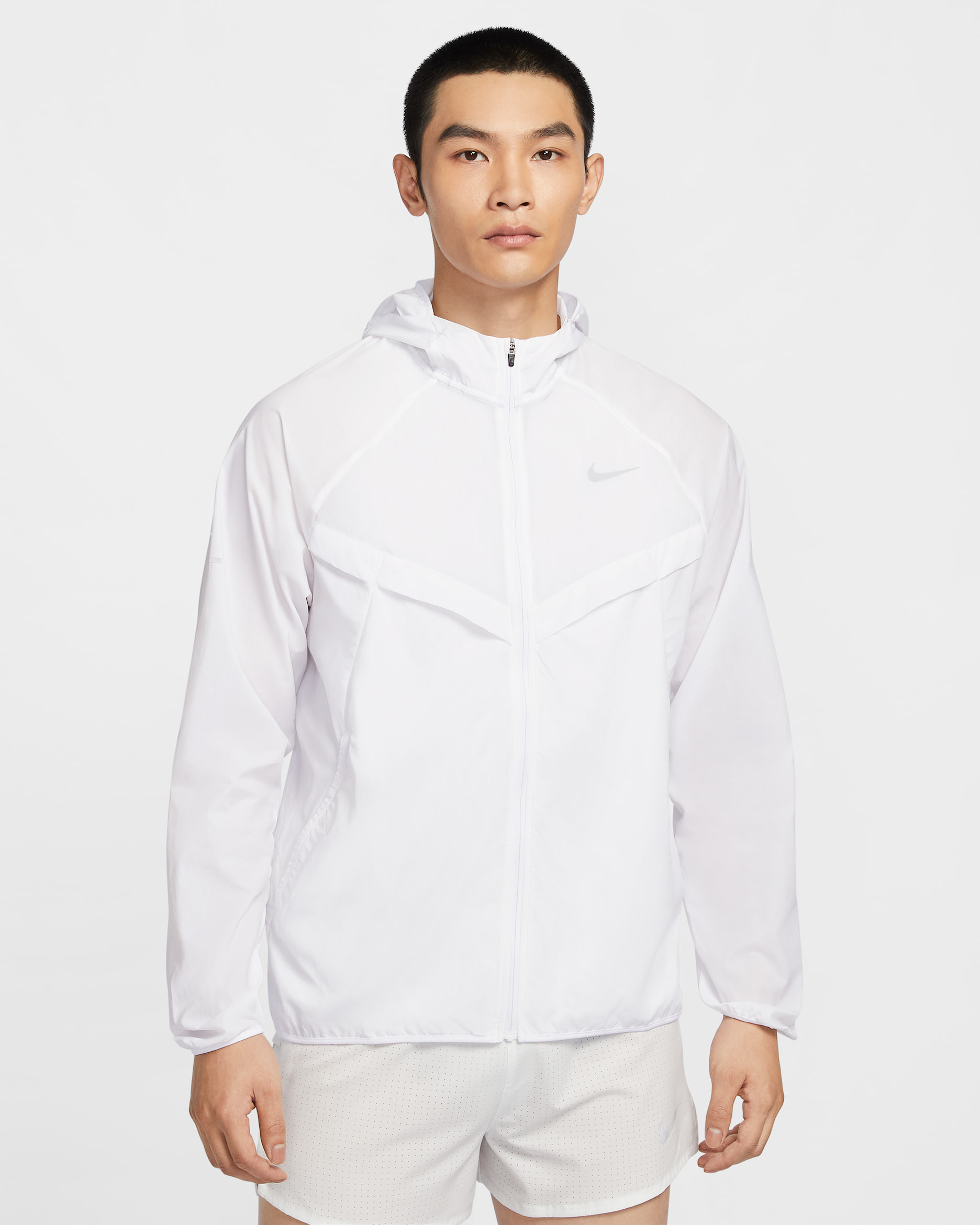 Nike Stride Men's Repel UV Running Jacket - White/White