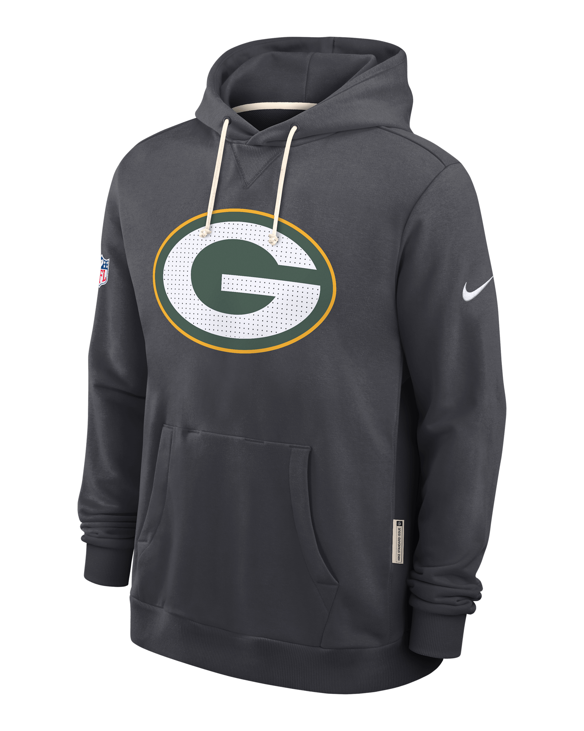 Green Bay Packers Initial Home Sideline Men's Nike Dri-FIT NFL Pullover Hoodie - Anthracite