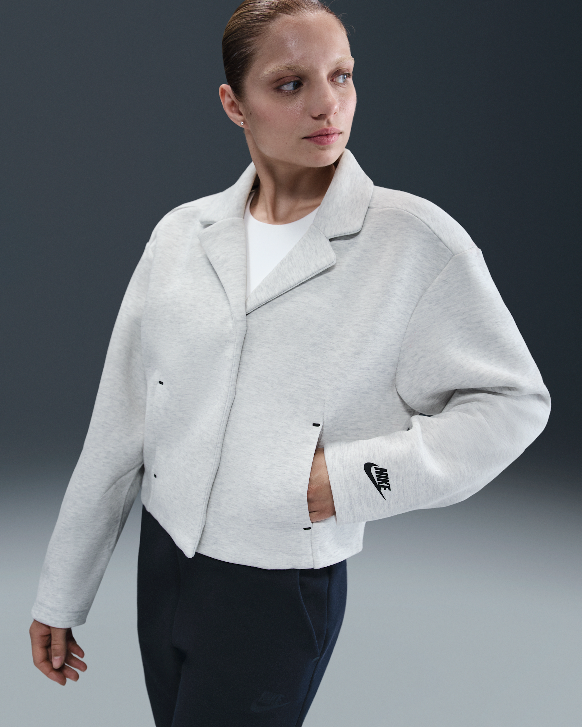 Nike Sportswear Tech Fleece Women's Tailored Jacket - Light Grey/Heather/Black