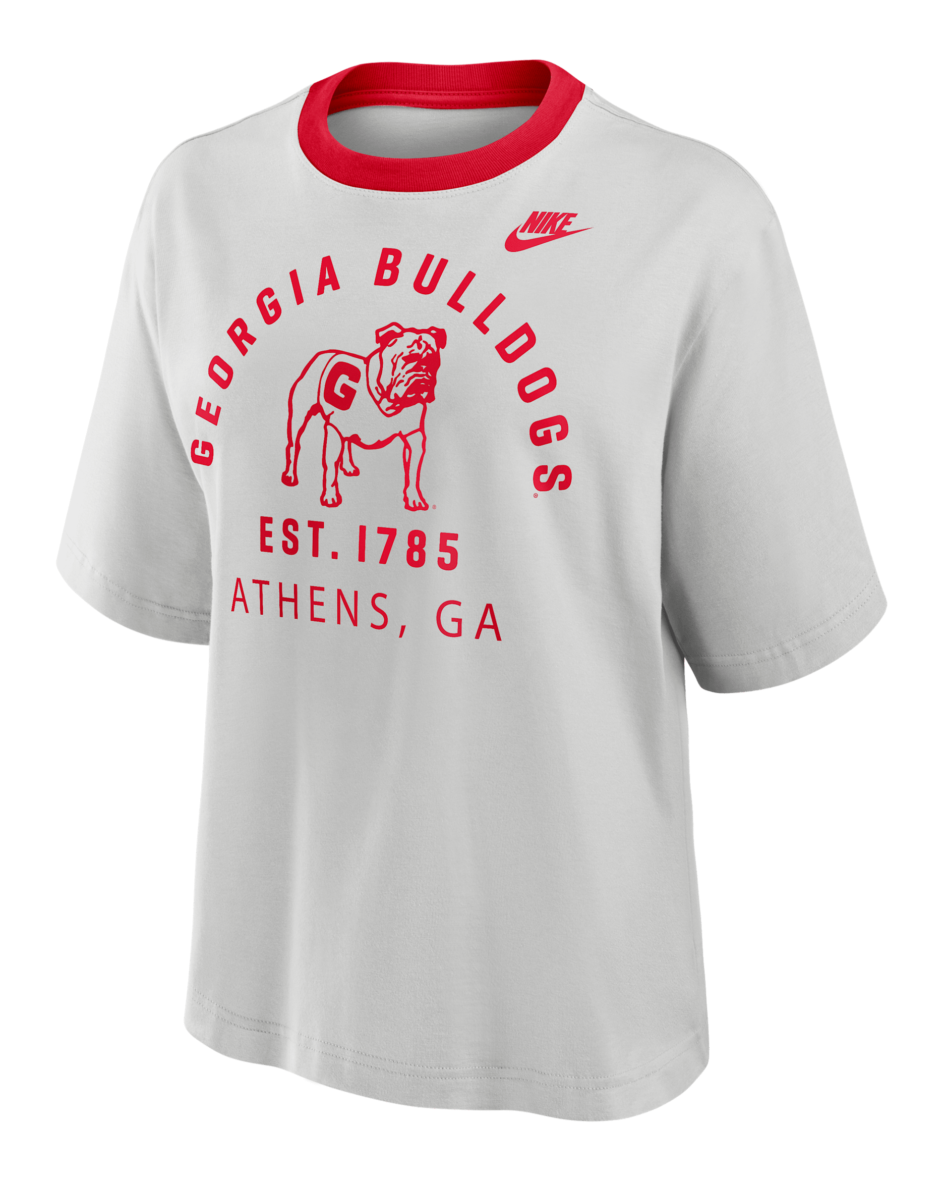Georgia Legacy Arch Script Boxy Women's Nike College T-Shirt - Photon Dust