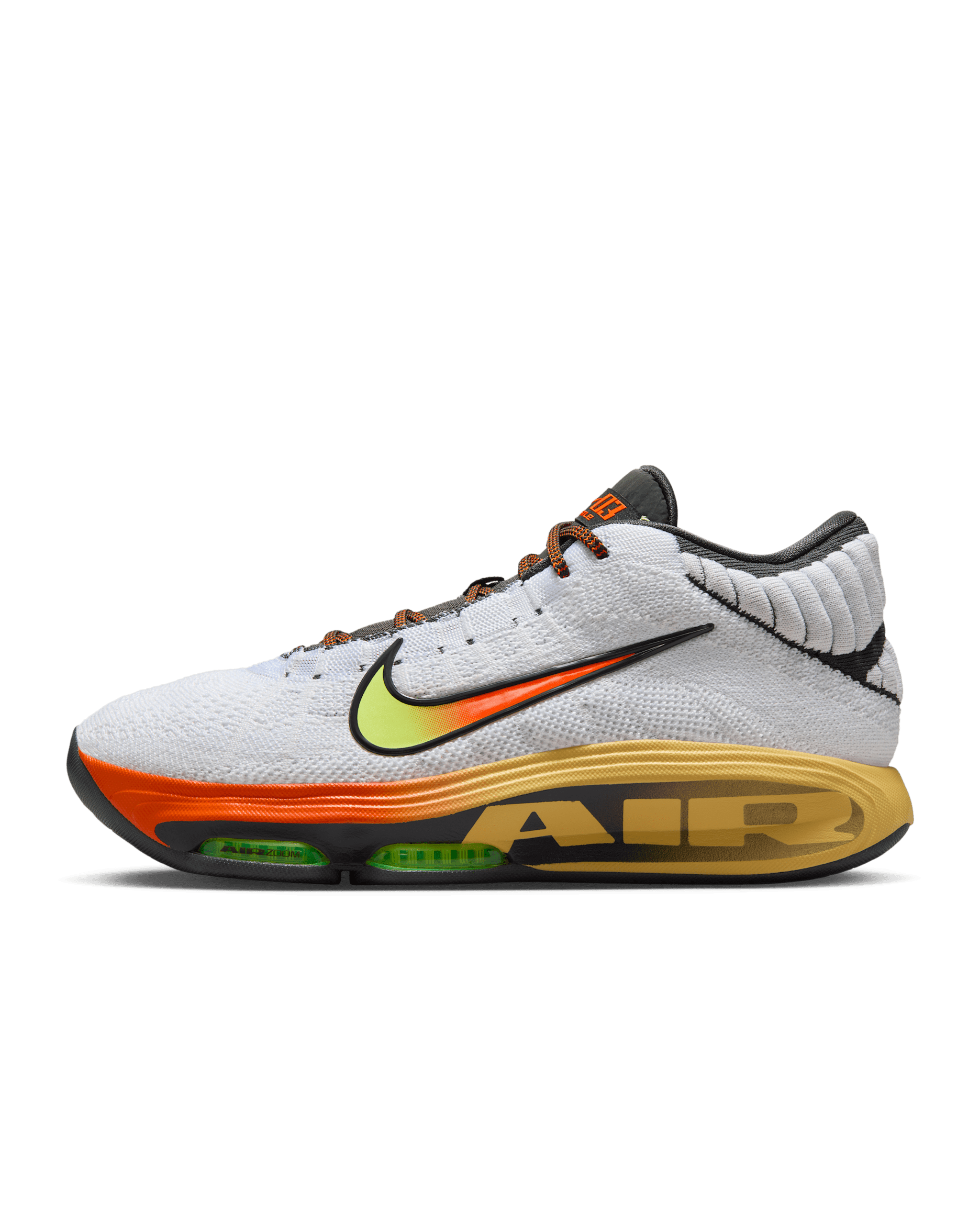 Nike G.T. Hustle 3 Basketball Shoes - White/Safety Orange/Volt