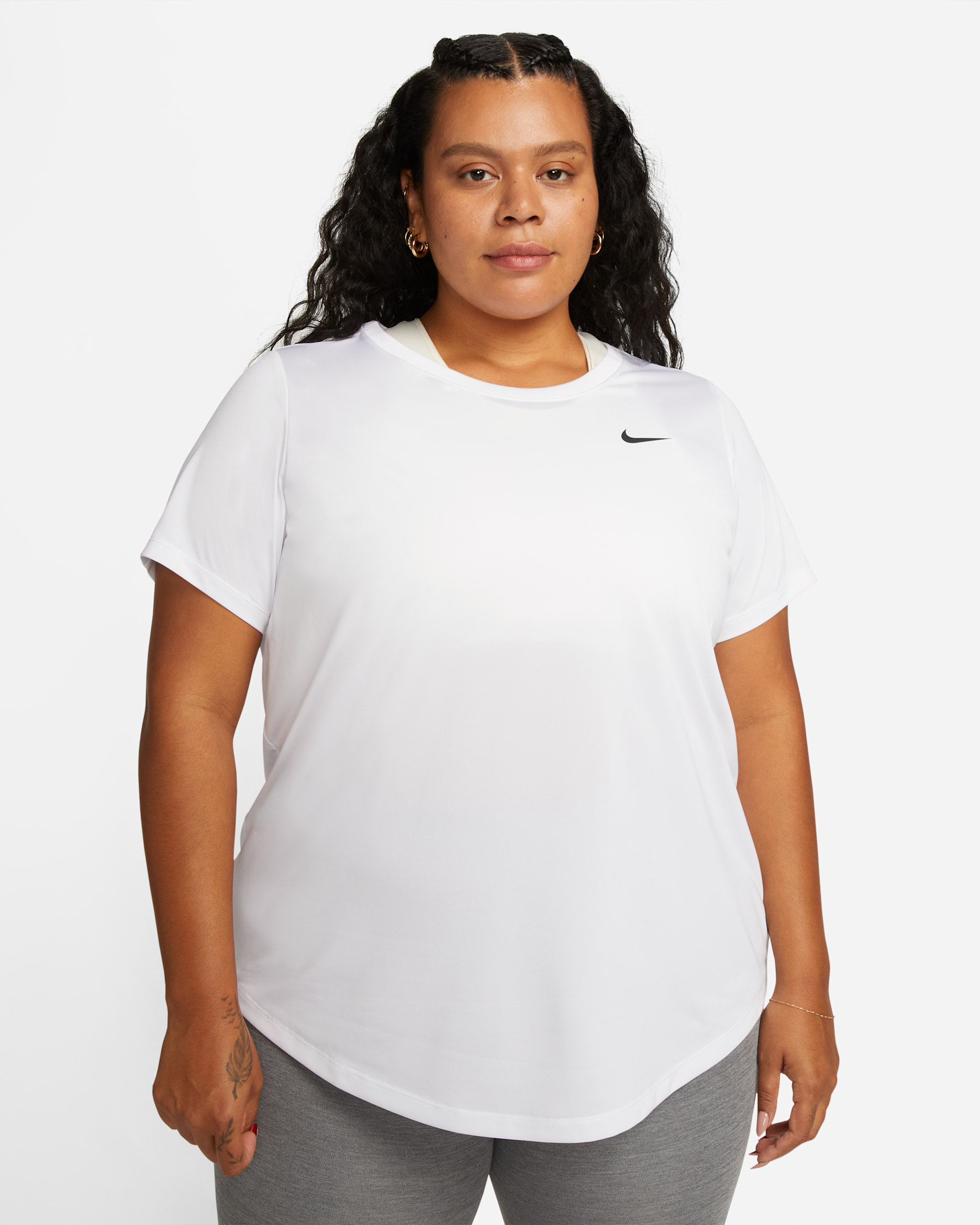 Nike Dri-FIT Women's T-Shirt (Plus Size) - White/Black
