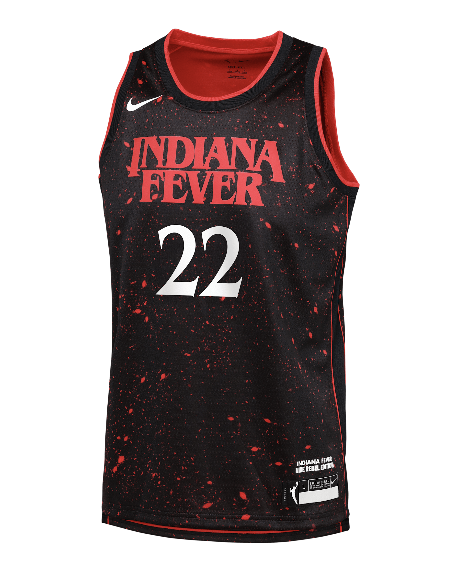 Caitlin Clark Indiana Fever x Stranger Things 2025 Rebel Edition Kids' Nike Dri-FIT WNBA Victory Jersey - Black
