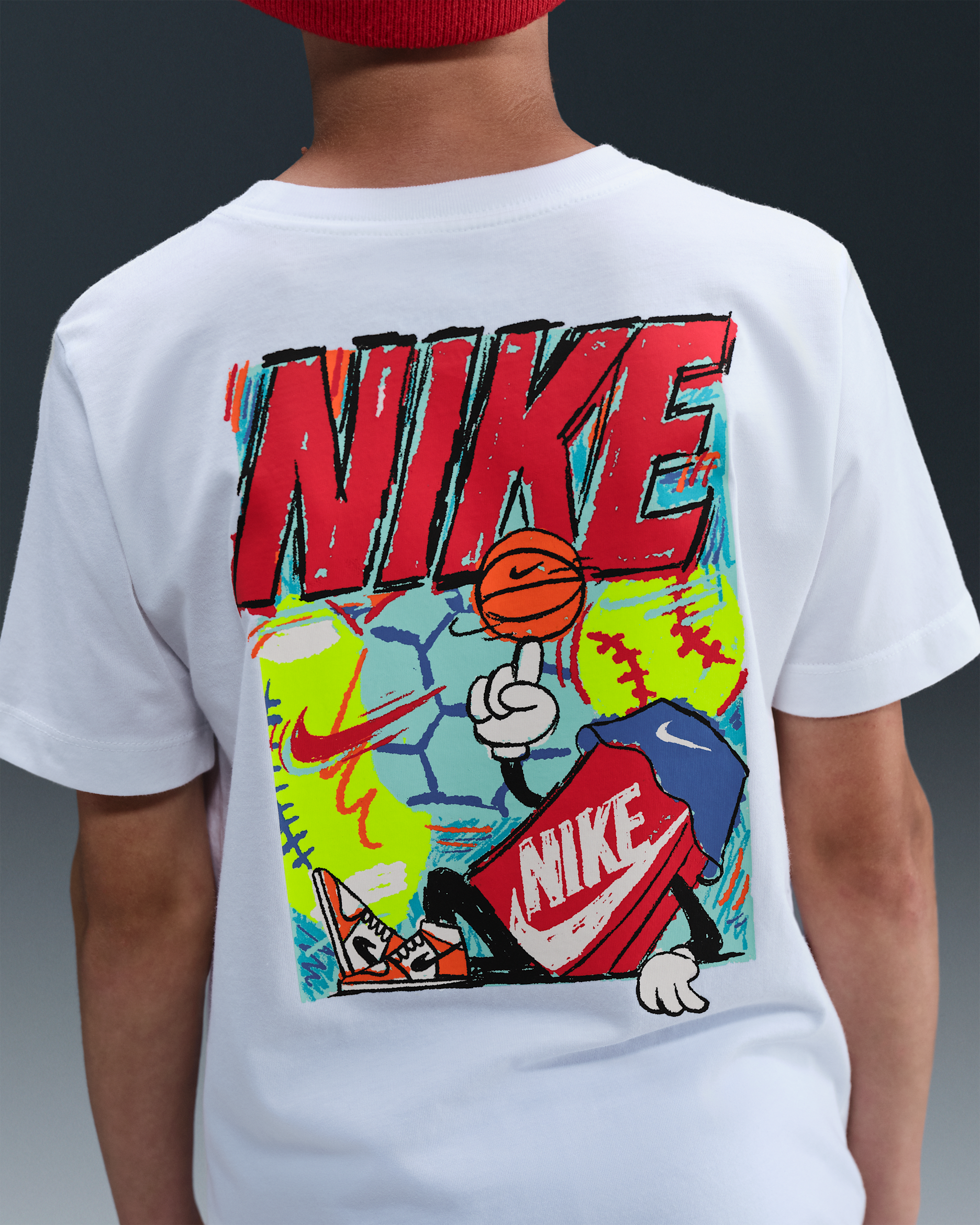 Playera para niños talla grande Nike Sportswear - Blanco