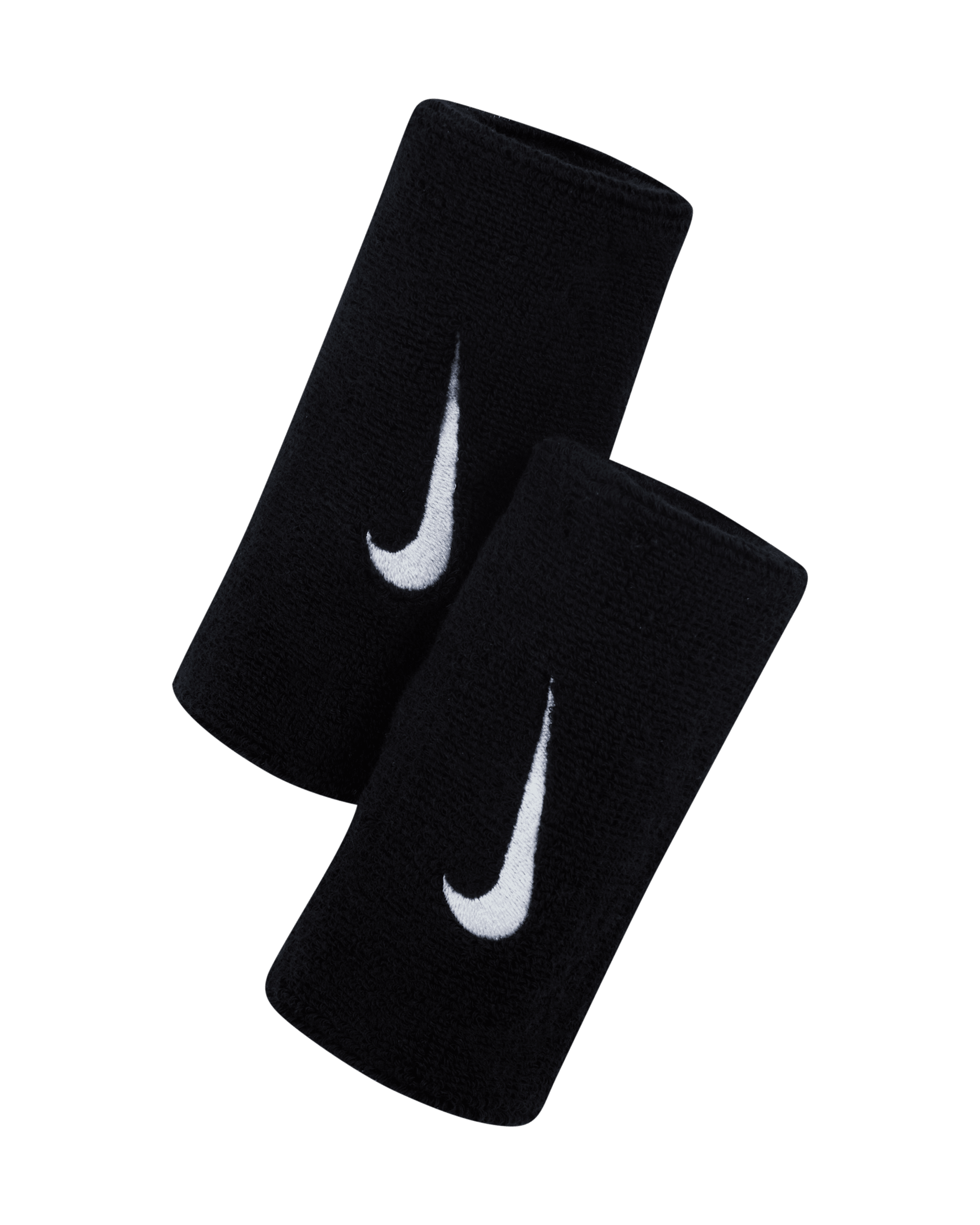 나이키 스우시 더블 와이드 리스트밴드 - 블랙/화이트