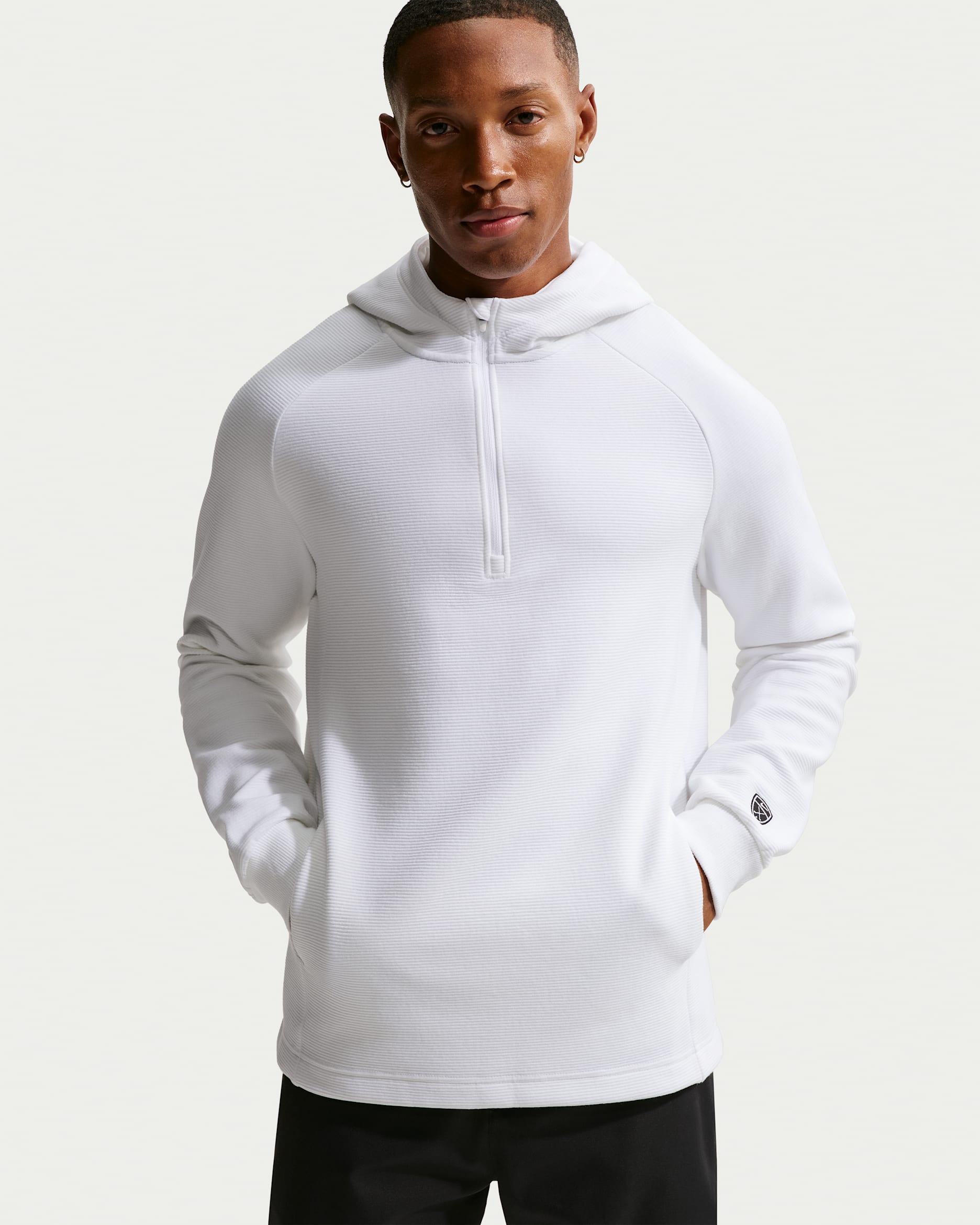 Sudadera con gorro Therma-FIT para hombre Nike Par - Blanco/Blanco/Blanco/Negro