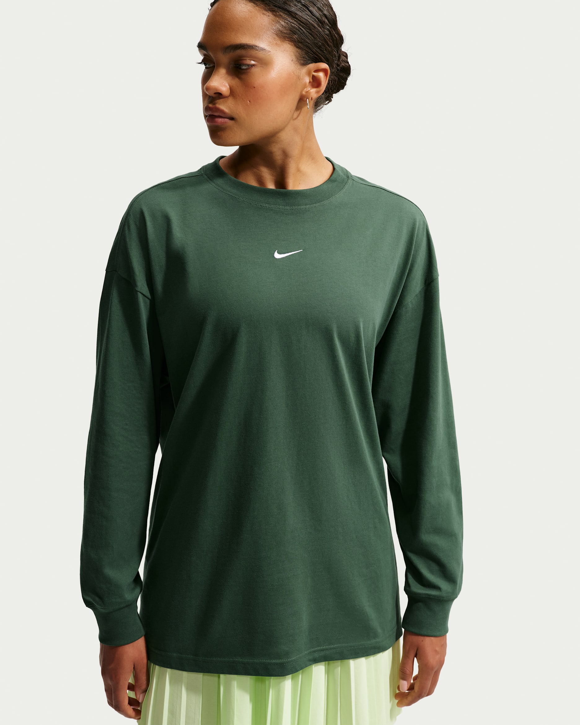 Nike Sportswear Women's Oversized Long-Sleeve T-Shirt - Fir