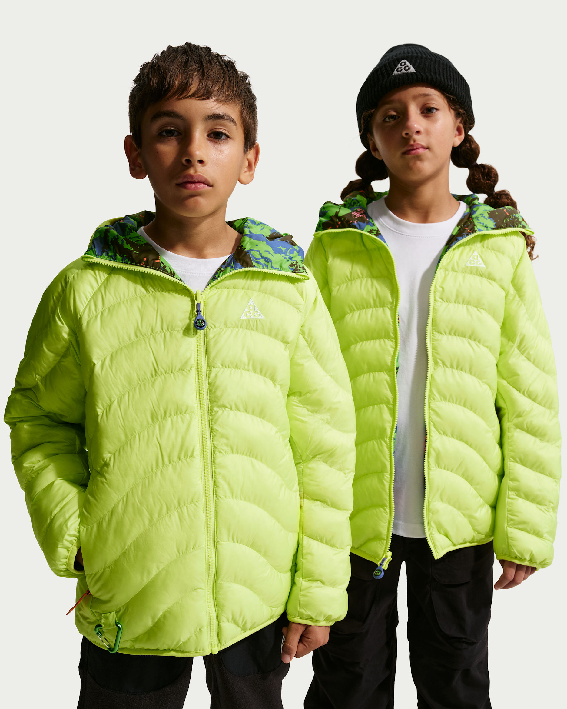 Nike ACG "Lava Flow" Big Kids' Therma-FIT ADV Jacket - Light Lemon Twist/Summit White