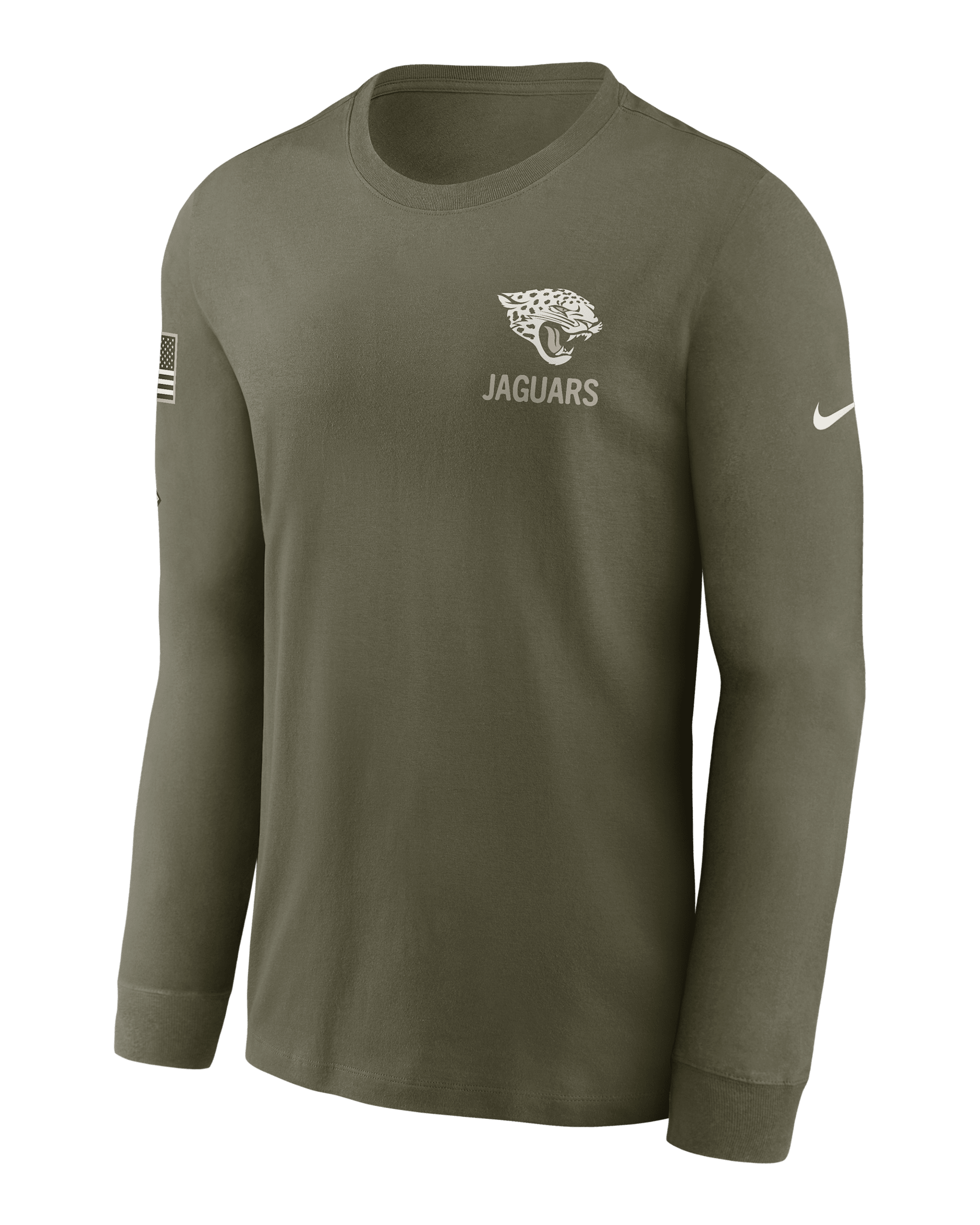 Playera de manga larga Nike de la NFL para hombre Jacksonville Jaguars Salute to Service - Oliva