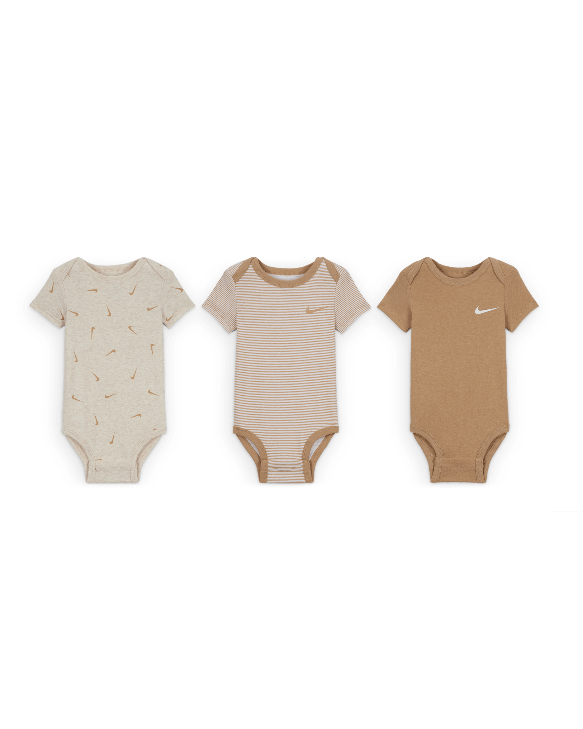 Nike E1D1 Baby (0-9M) Mix and Match Bodysuits (3-Pack) - Pale Ivory