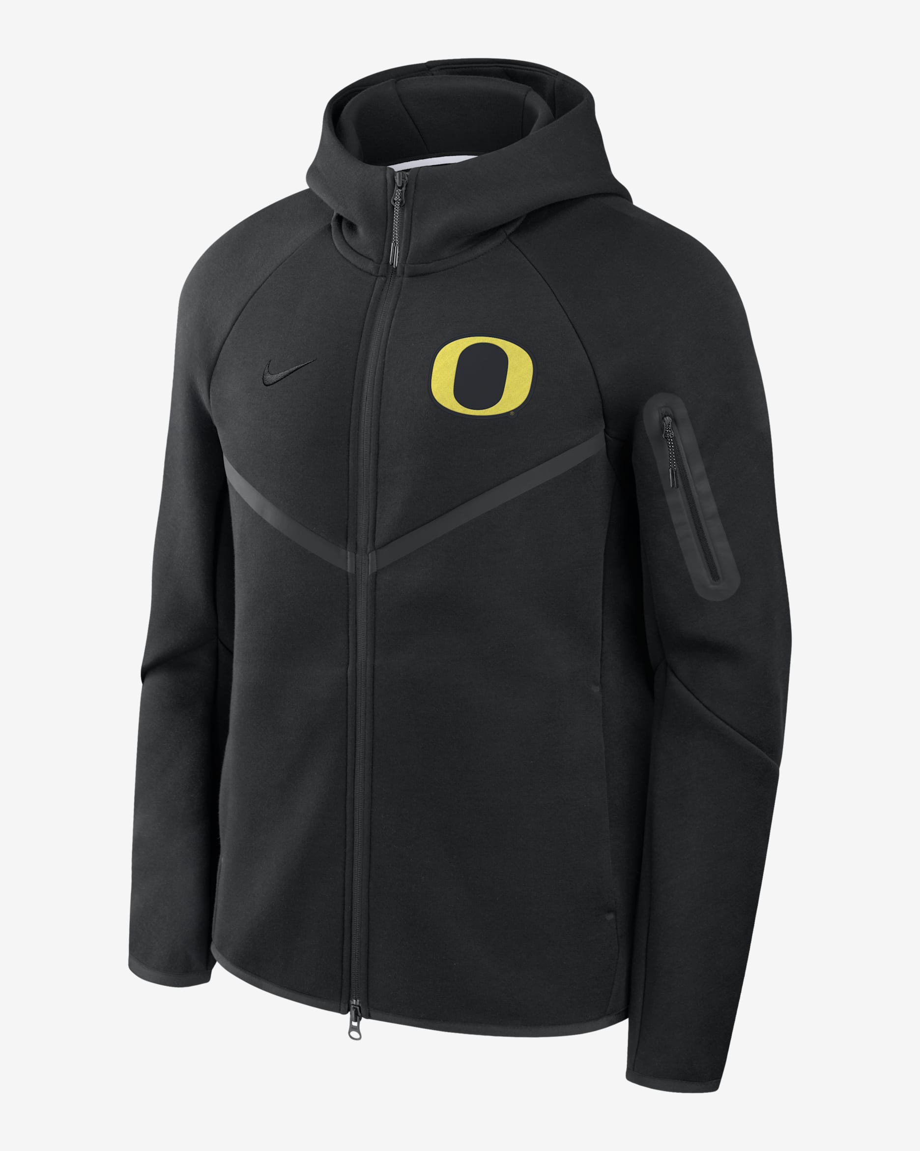 Oregon Tech Fleece Windrunner Men's Nike College Full-Zip Hooded Jacket - Black