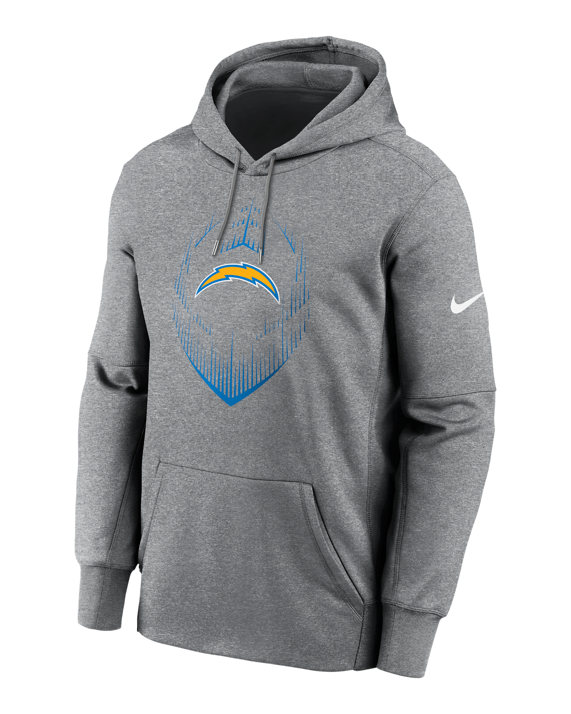 Los Angeles Chargers Icon Men’s Nike Therma NFL Pullover Hoodie - Grey Heather
