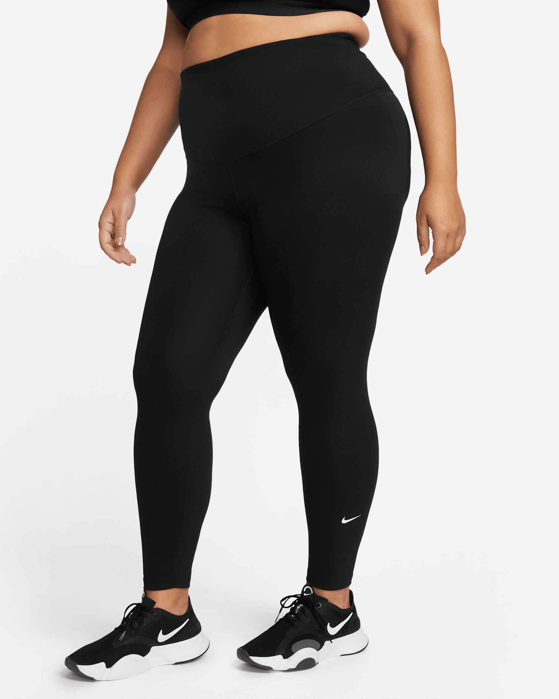Nike One Women's High-Rise Leggings (Plus Size) - Black/White