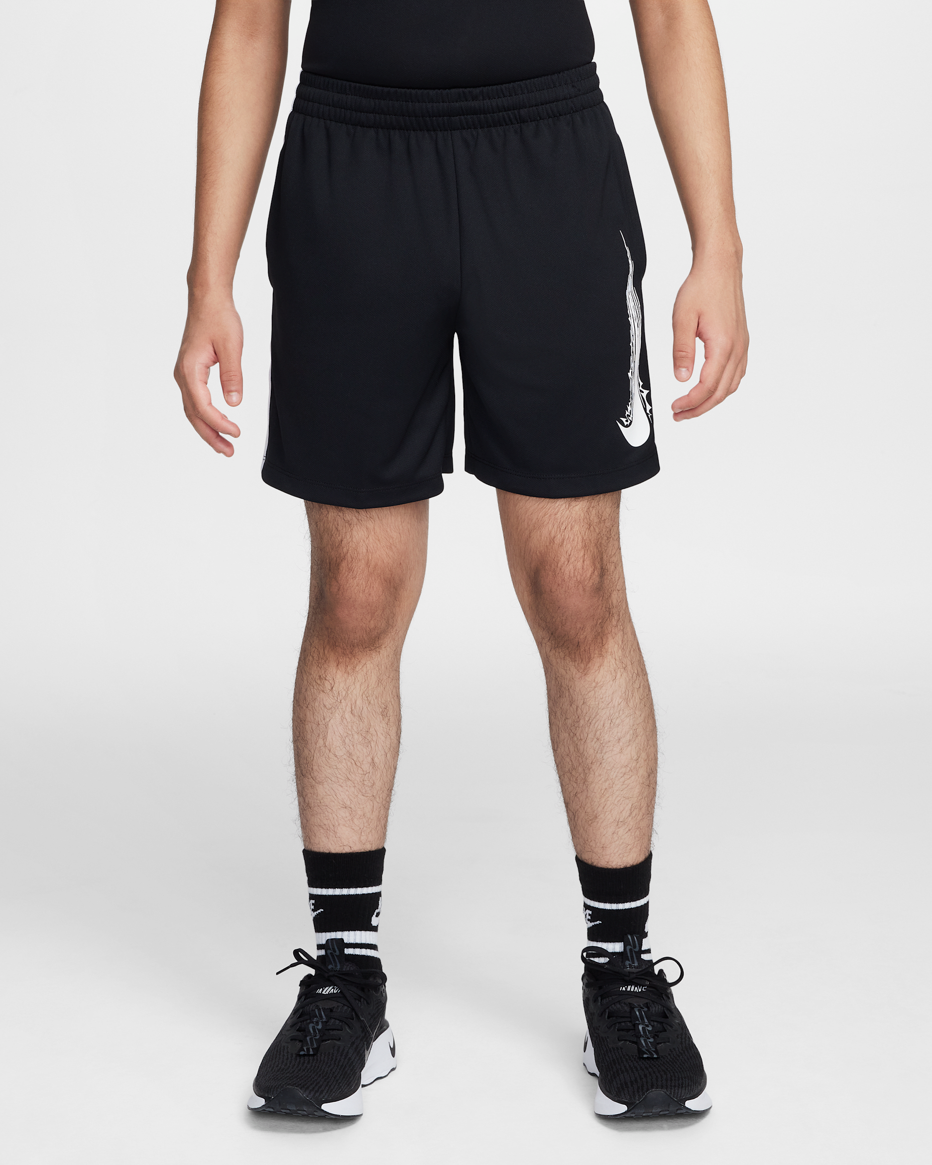 Short Dri-FIT Nike Multi pour ado (garçon) - Noir/Blanc/Blanc