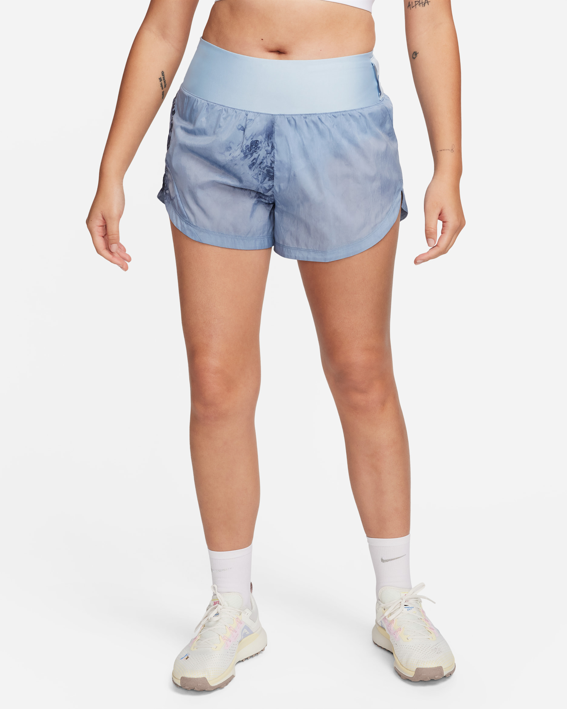 Nike Trail Women's Repel Mid-Rise 3" Brief-Lined Running Shorts - Light Armory Blue/Thunder Blue