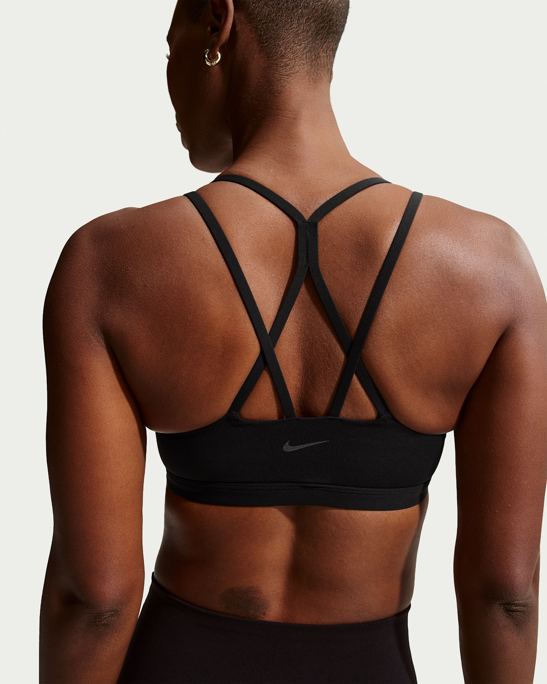 Nike Zenvy Strappy Women's Light-Support Padded Sports Bra - Black/Cool Grey