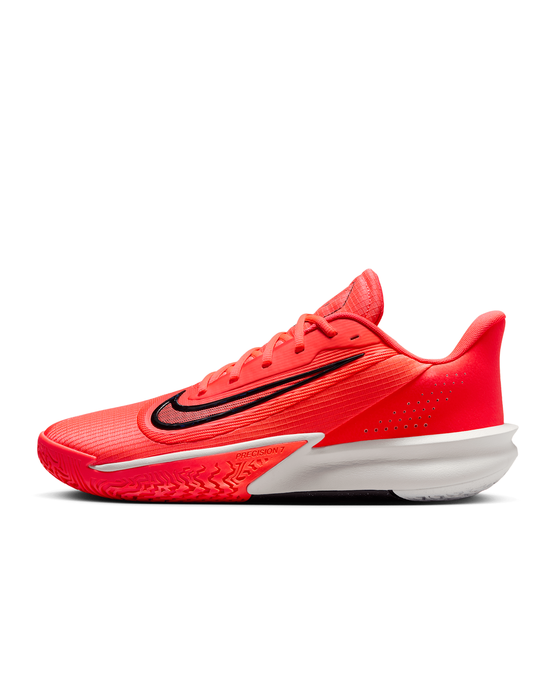 Nike Precision 7 Basketball Shoes - Bright Crimson/Light Base Grey/Black