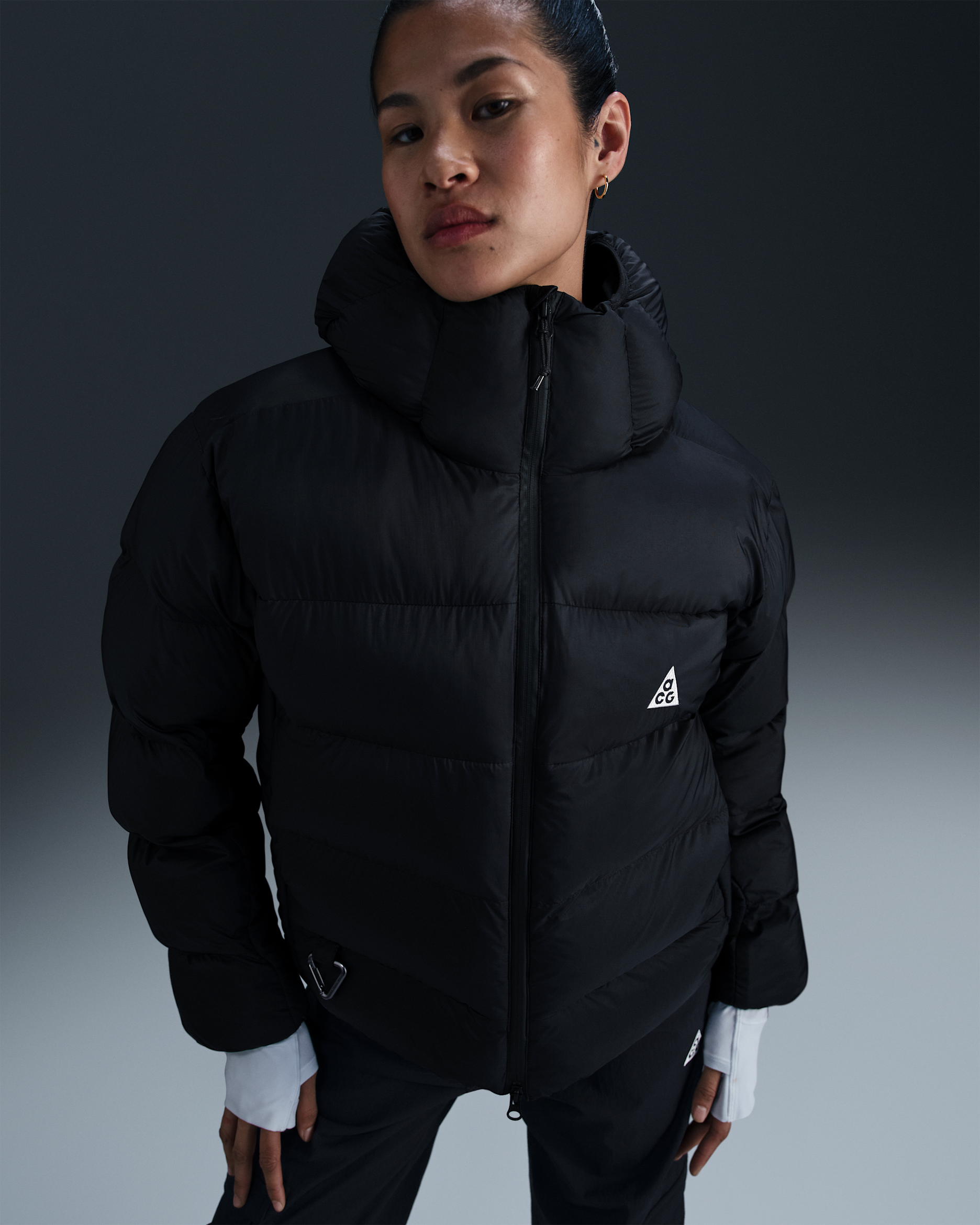 Nike ACG "Lunar Lake" PrimaLoft® Women's Therma-FIT ADV Loose Hooded Jacket - Black/Black/Black/Summit White