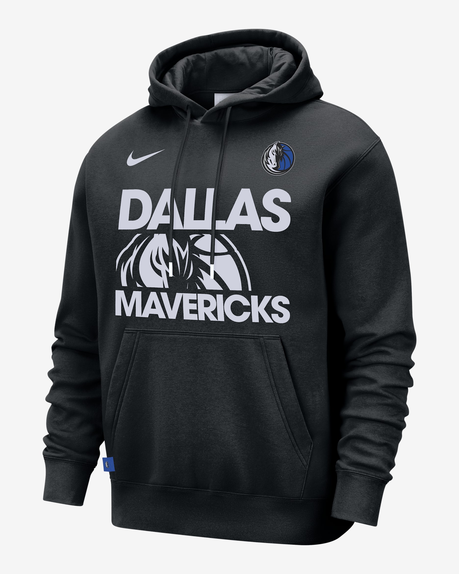 Dallas Mavericks Club Courtside Men's Nike NBA Pullover Hoodie - Black/White