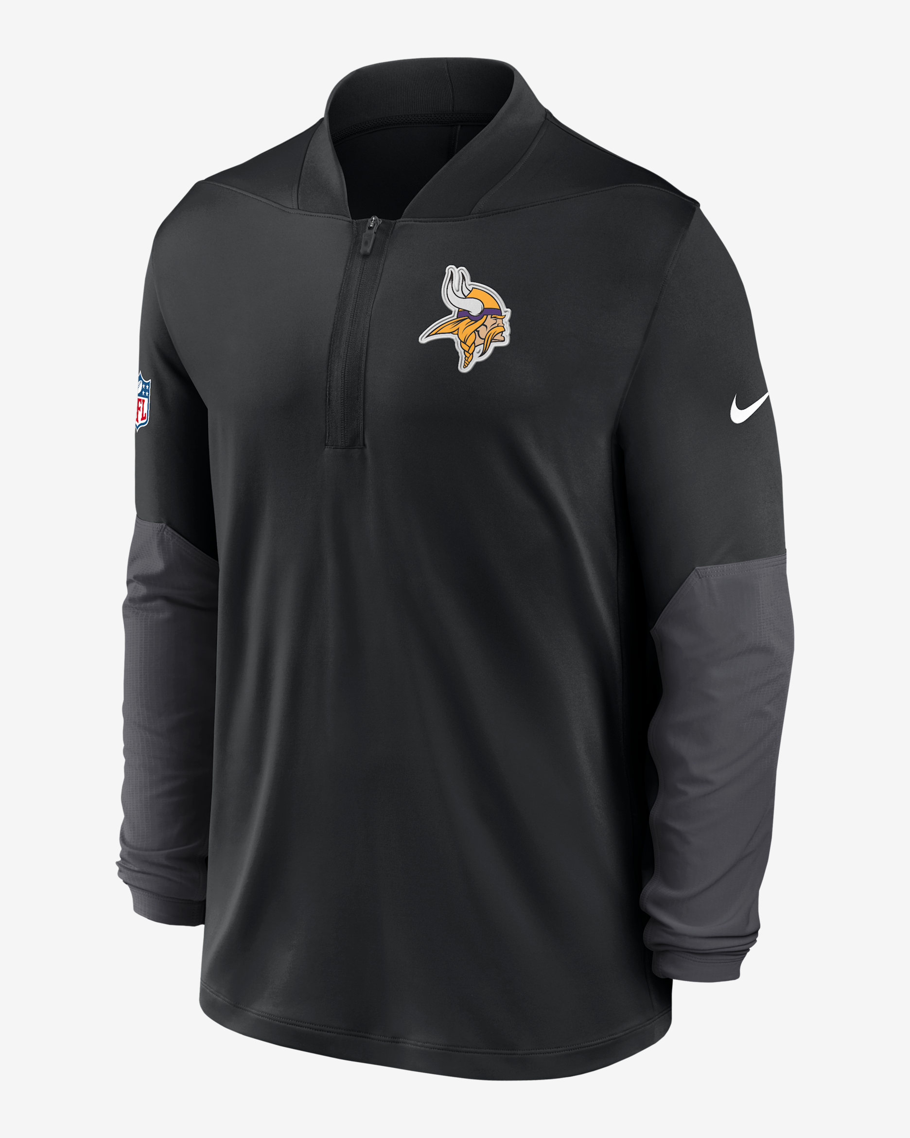 Minnesota Vikings Feel The Pressure Men's Nike Dri-FIT NFL 1/2-Zip Top - Black