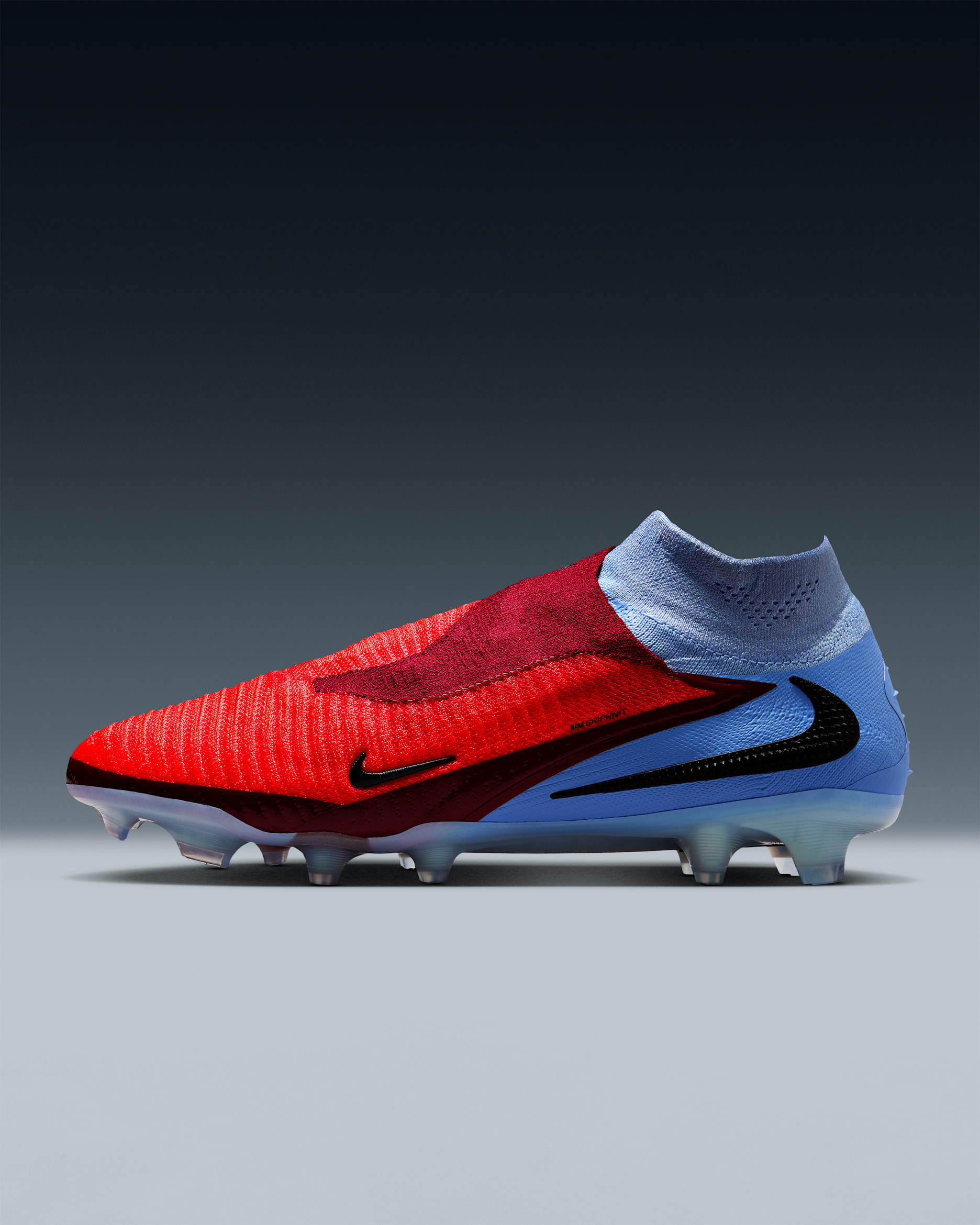 Crampons de foot pour terrain sec Nike Phantom 6 High Elite - Royal Tint/Noir/Bright Crimson