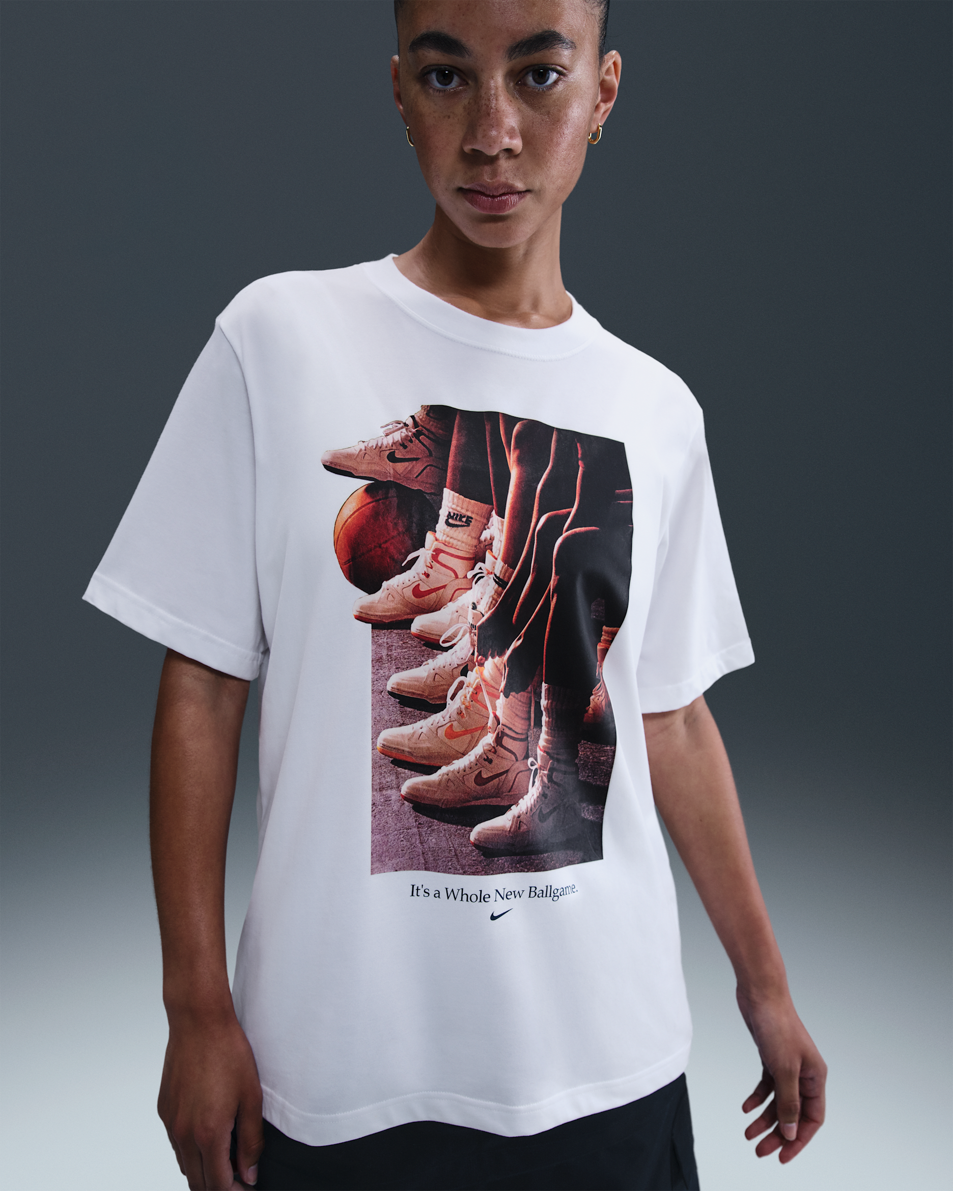 Nike Women's Dri-FIT Graphic Basketball T-Shirt - White