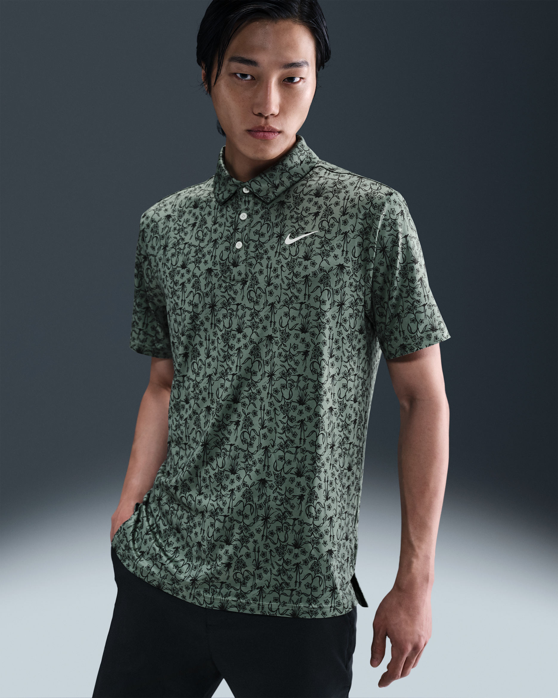 Nike Tour Men's Dri-FIT Golf Polo - Clay Green/Pale Ivory
