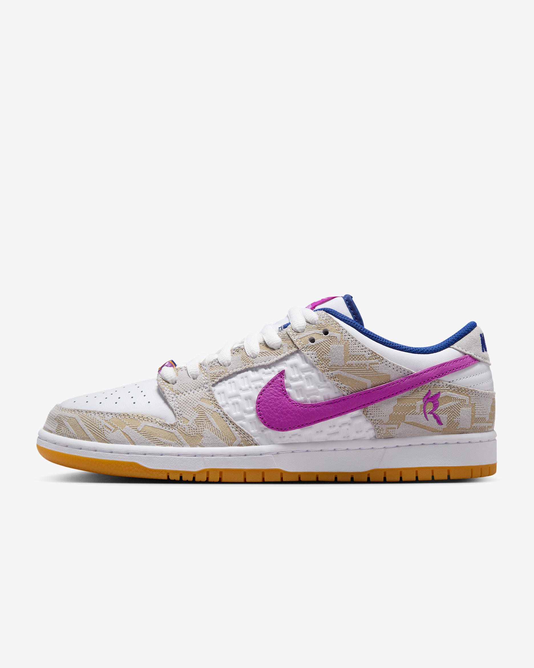 Nike SB Dunk Low Premium Skate Shoes - Pure Platinum/Vivid Purple/White/Deep Royal Blue