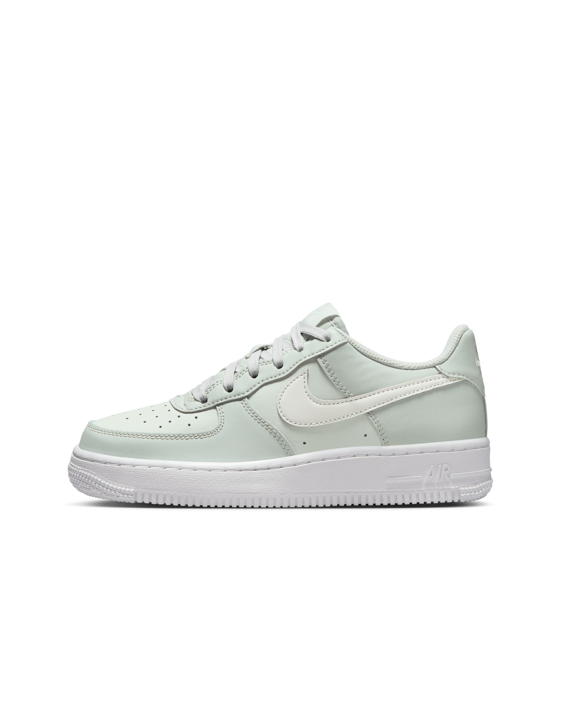 Nike Air Force 1 Big Kids' Shoes - Light Silver/Spruce Aura/White/Sail