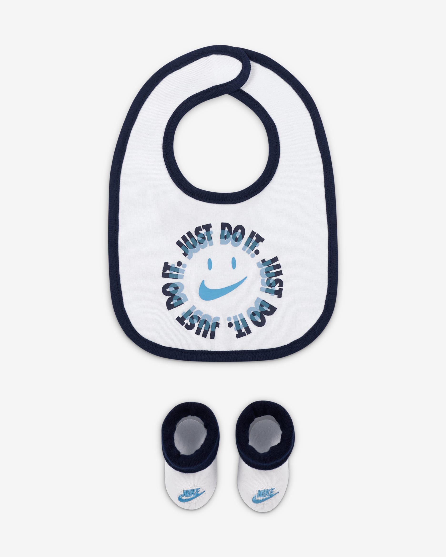 Nike Baby Bib and Booties Set - Football Grey